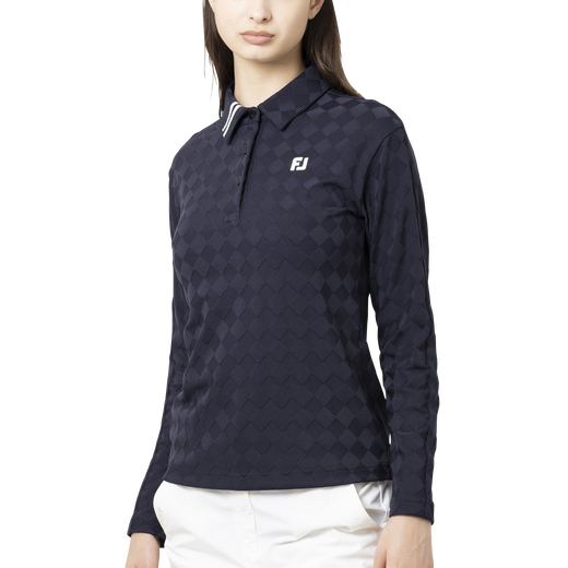 アーガイルジャカード長袖シャツ