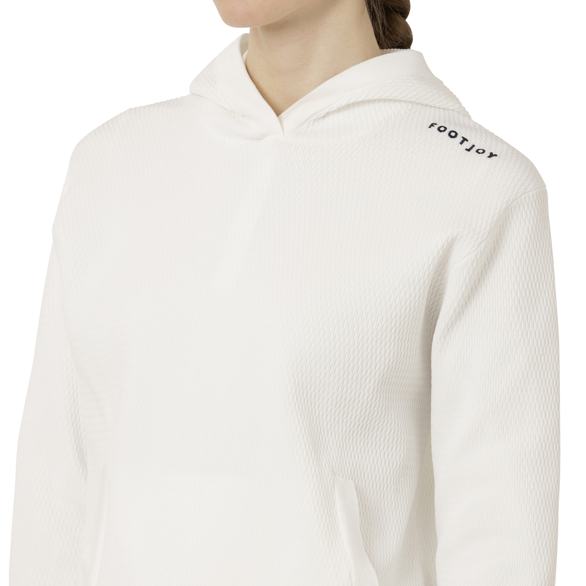 ハニカム柄長袖プルオーバーセーターフーディー