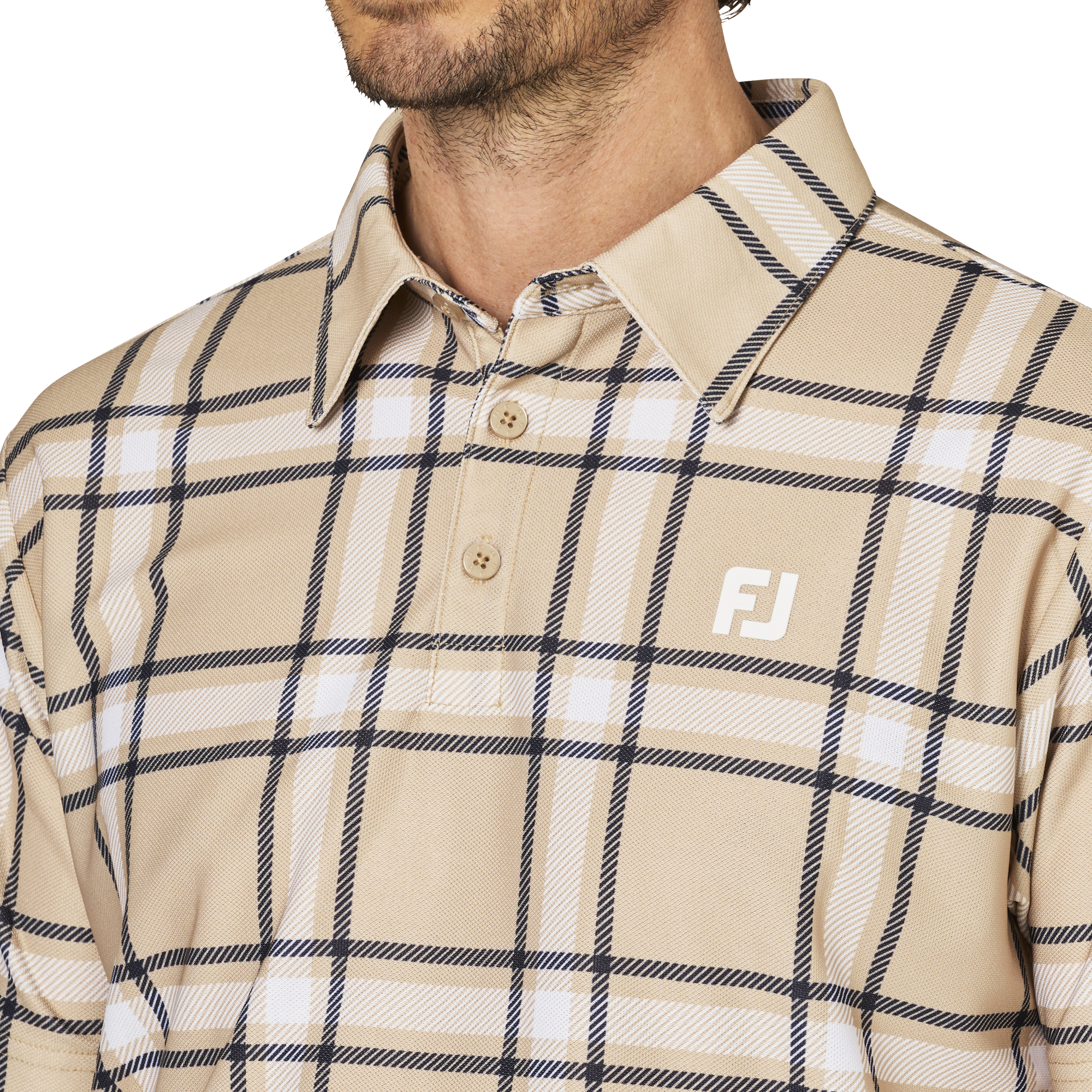 チェックプリント半袖鹿の子シャツ