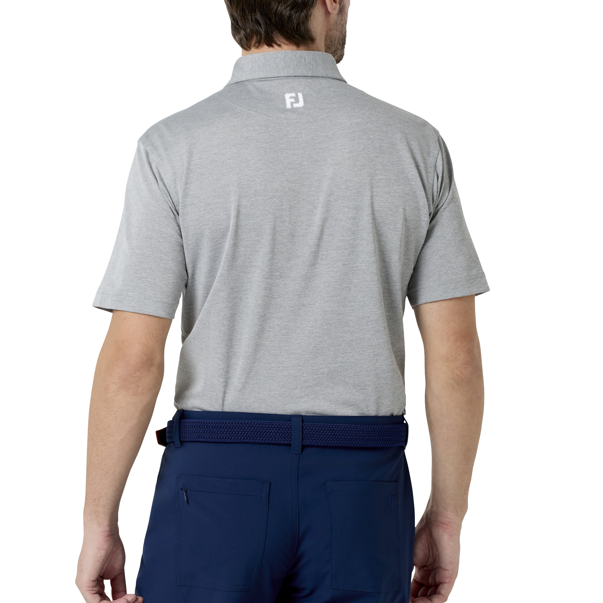 Essential Mens Solid ストレッチ鹿の子半袖シャツ