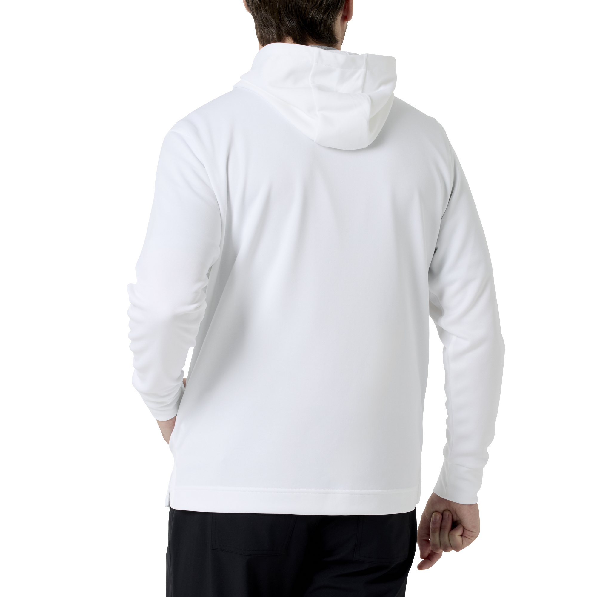 Essential Mens LtWt L/S ストレッチフーディープルオーバー