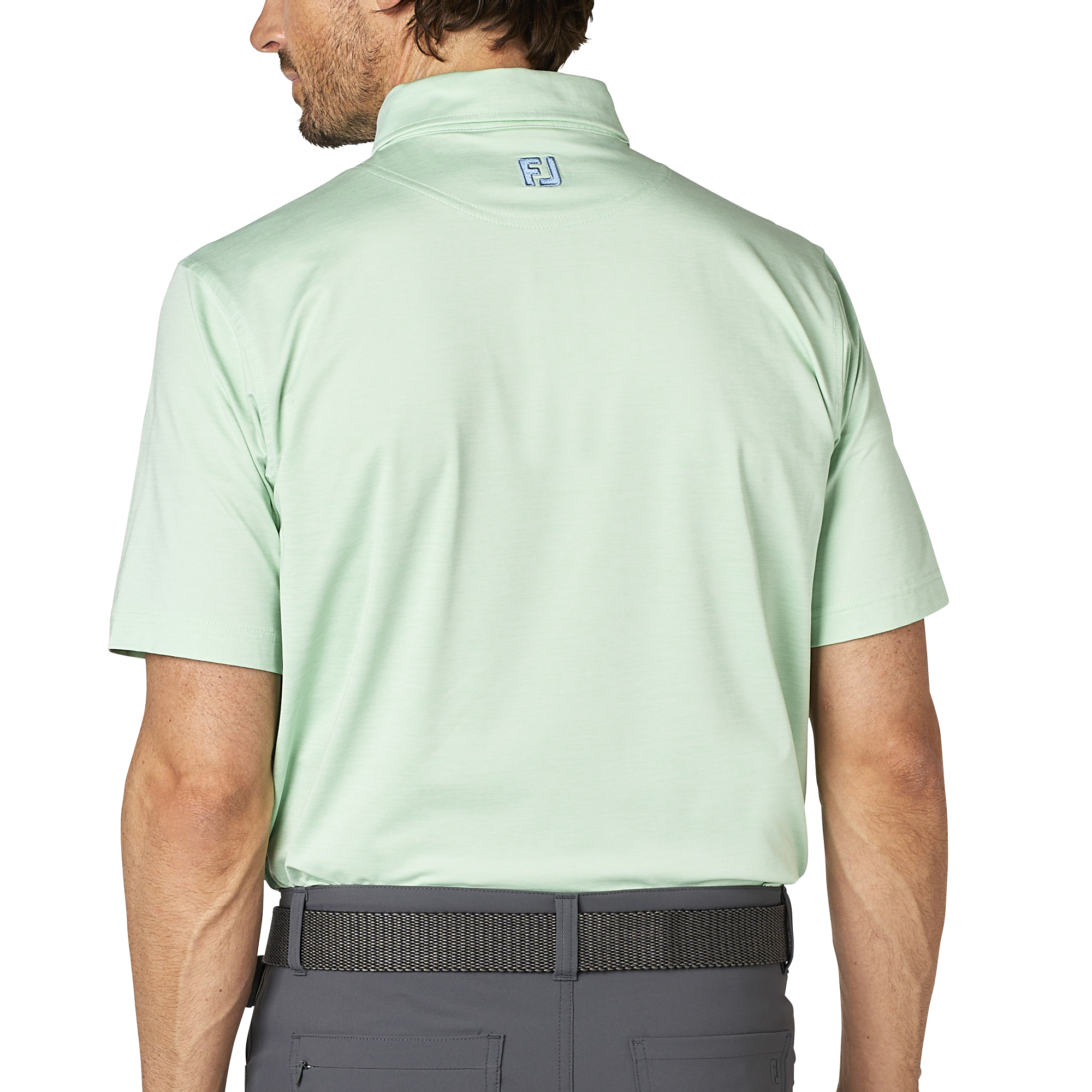 ヘザープリント半袖ボタンダウンシャツ