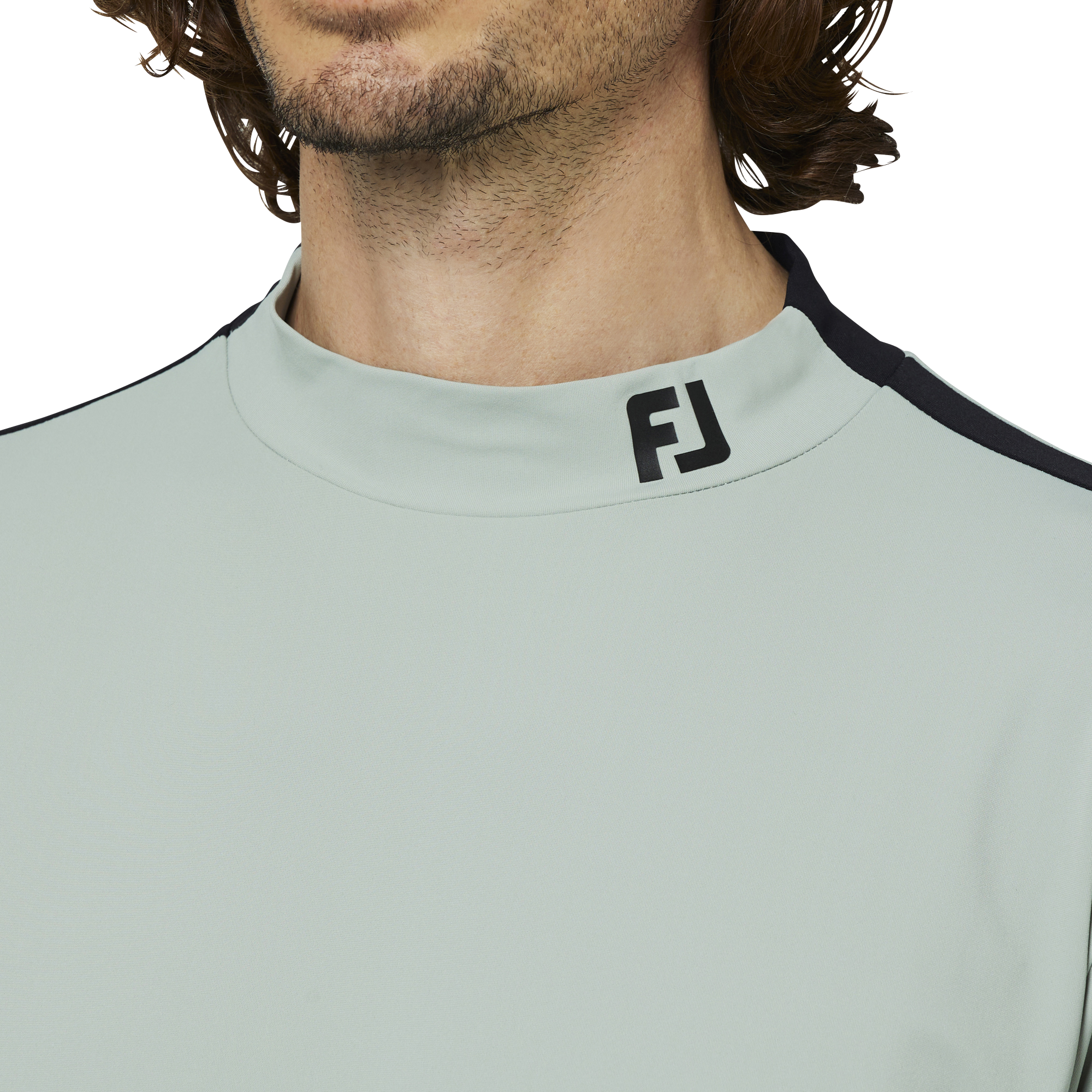 ショルダーライン長袖モックネックシャツ