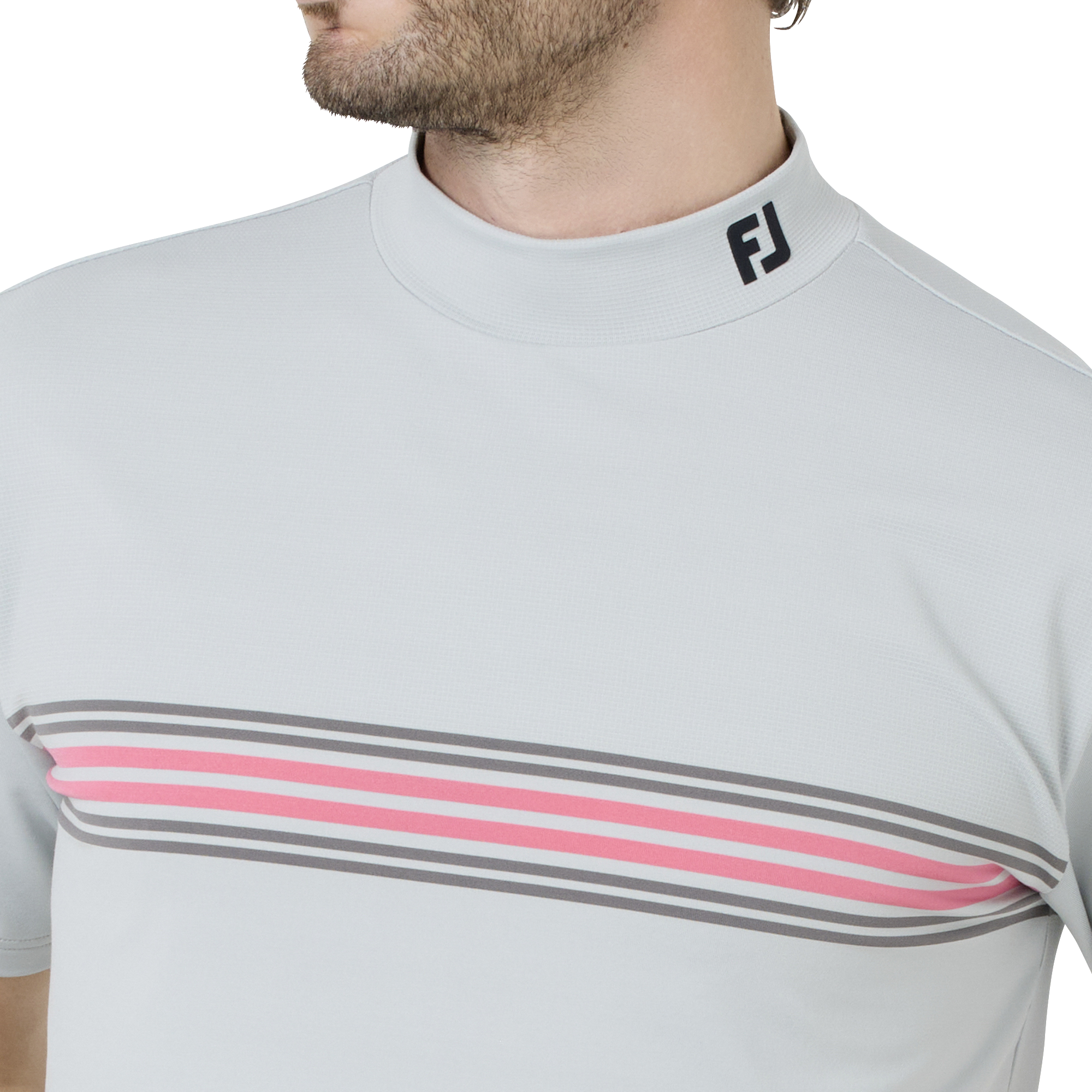 マルチクーリングメッシュ パネルボーダー モックネックシャツ