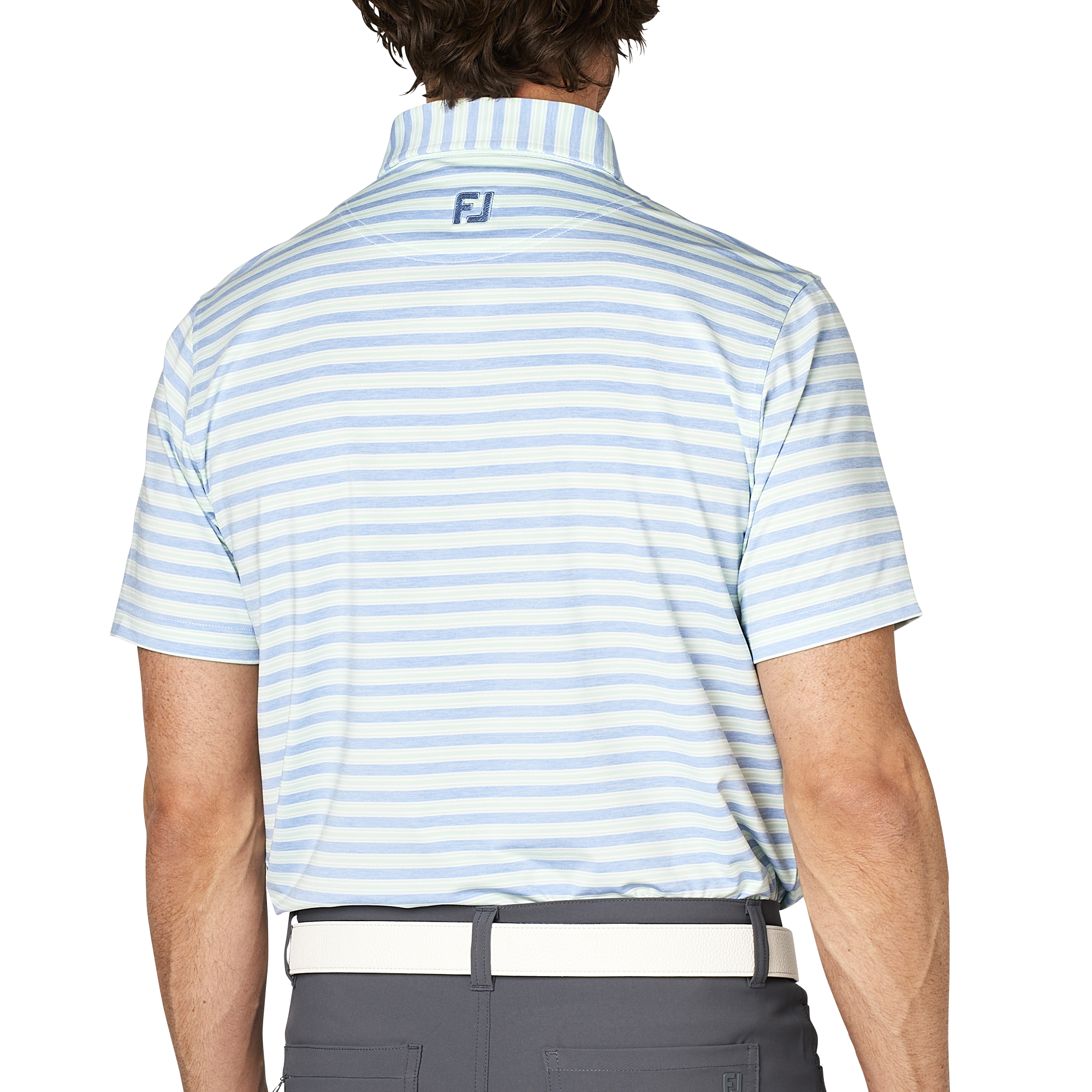 ヘザーストライプ半袖ボタンダウンシャツ