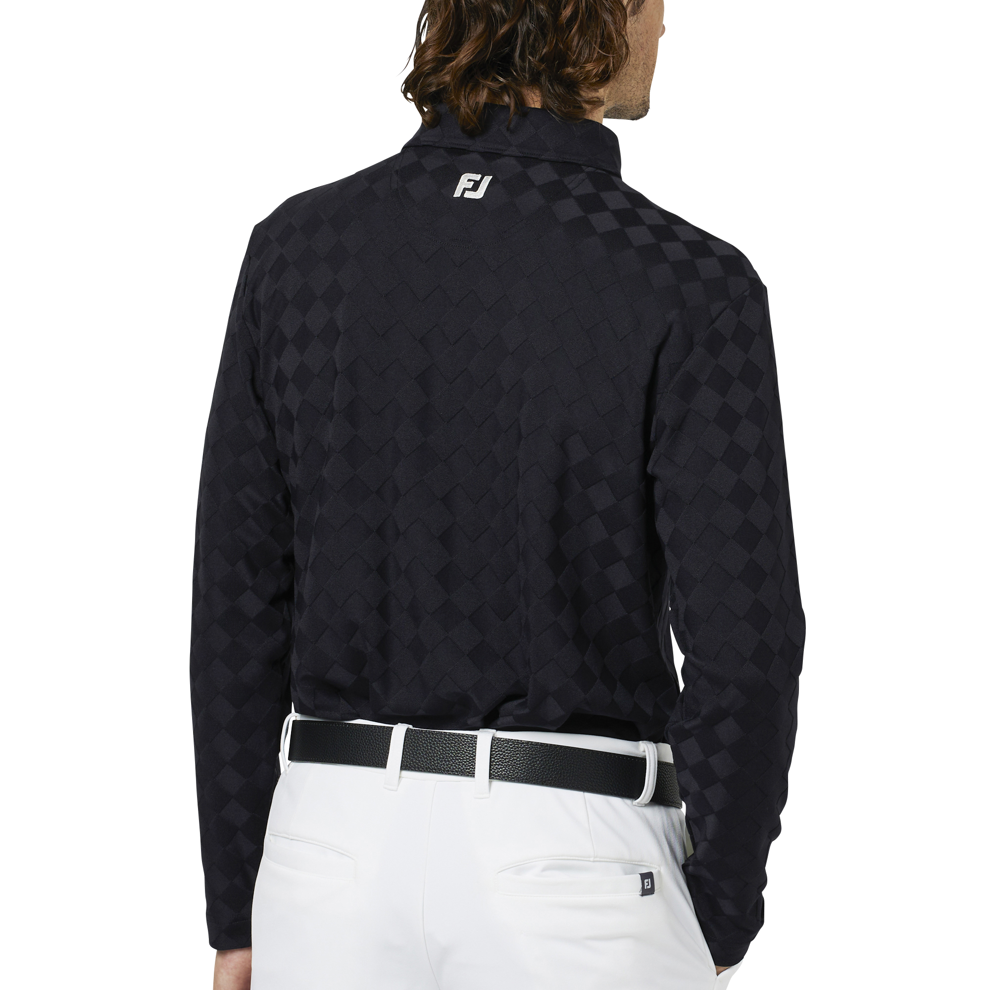 アーガイルジャカード長袖シャツ