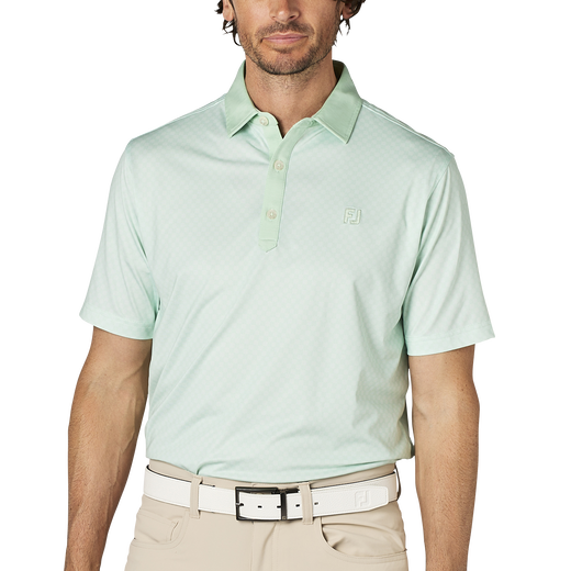 格子ジャカード半袖シャツ