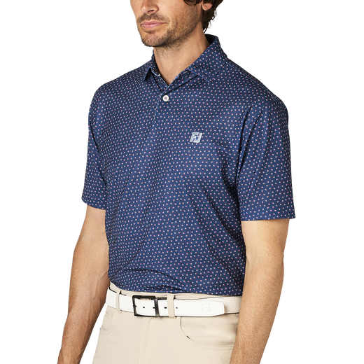 ボールプリント半袖鹿の子シャツ