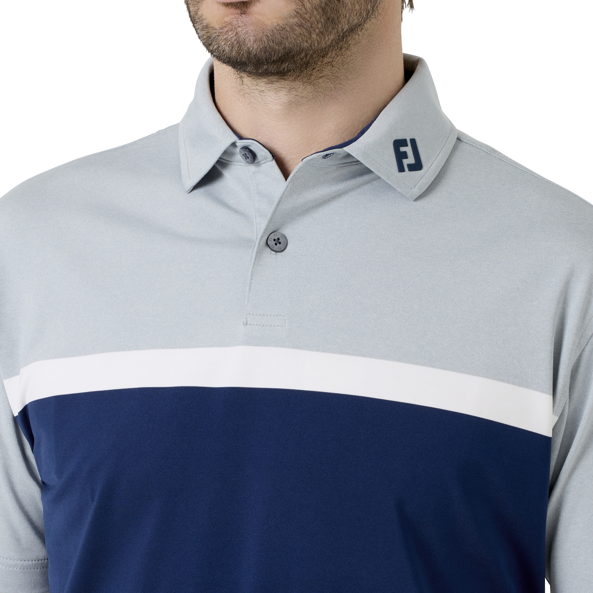 Essential M's カラーブロック ストレッチライル半袖シャツ