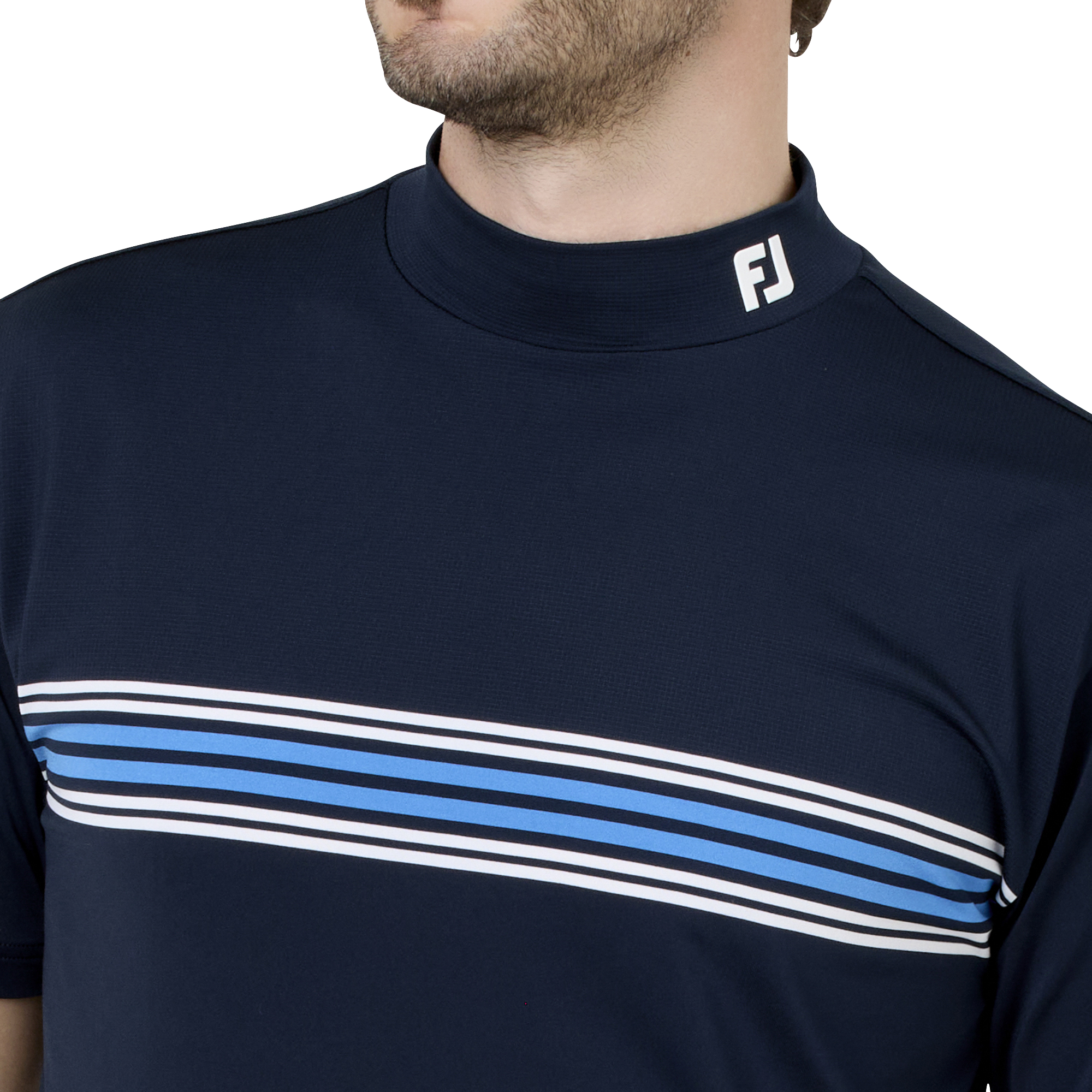 マルチクーリングメッシュ パネルボーダー モックネックシャツ