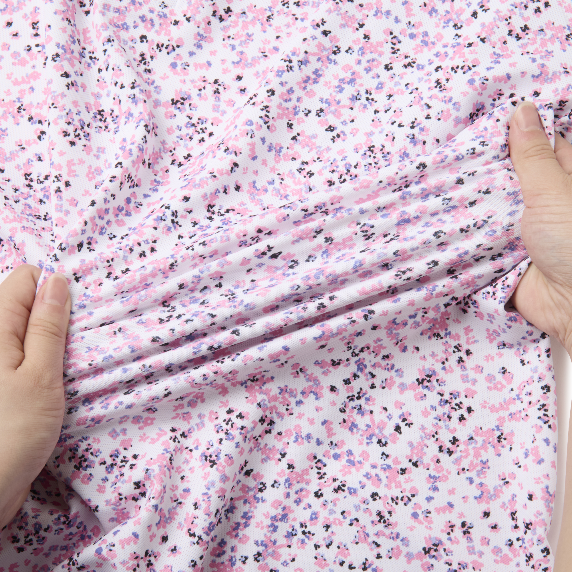 ウオーターカラー ストレッチ鹿の子半袖シャツ