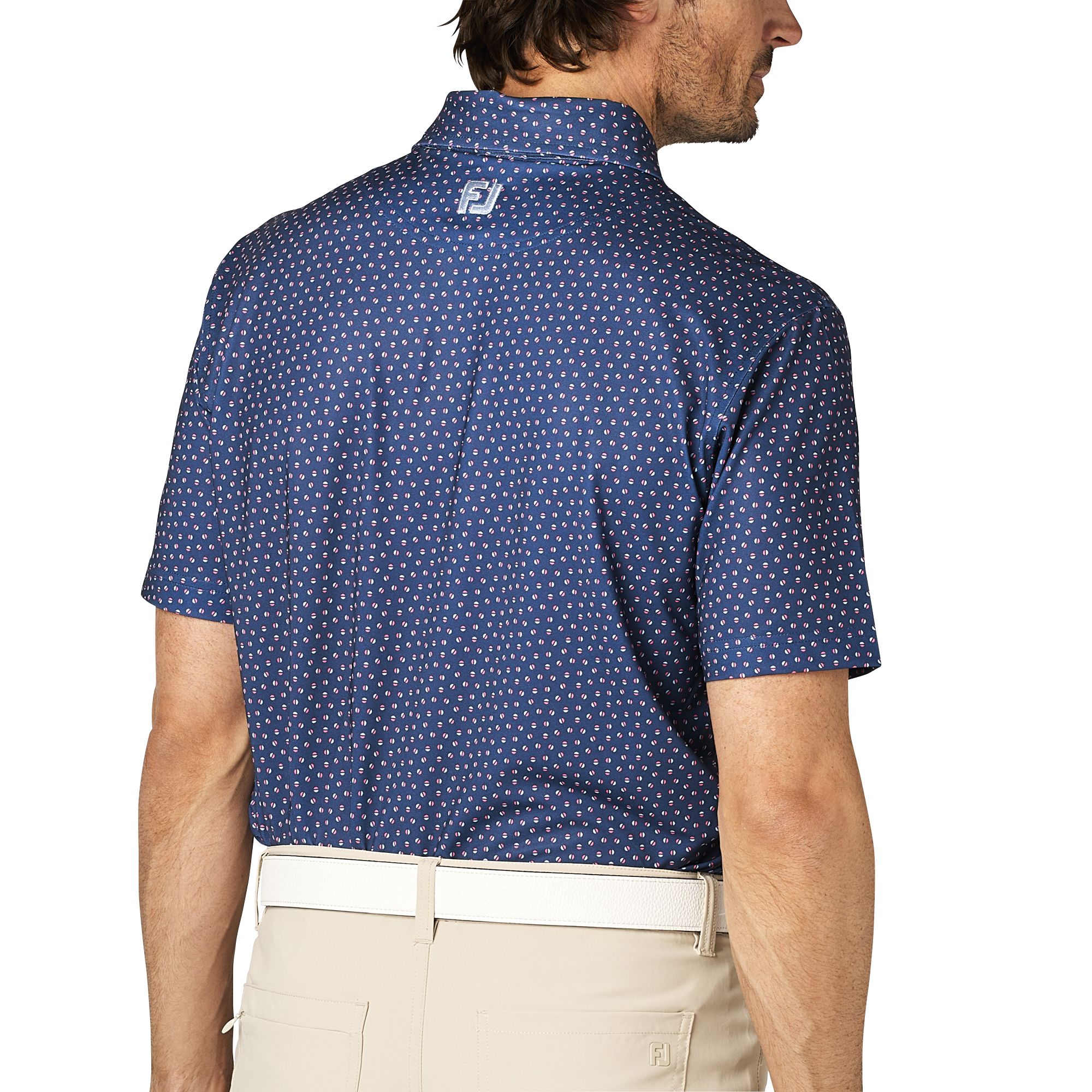 ボールプリント半袖鹿の子シャツ