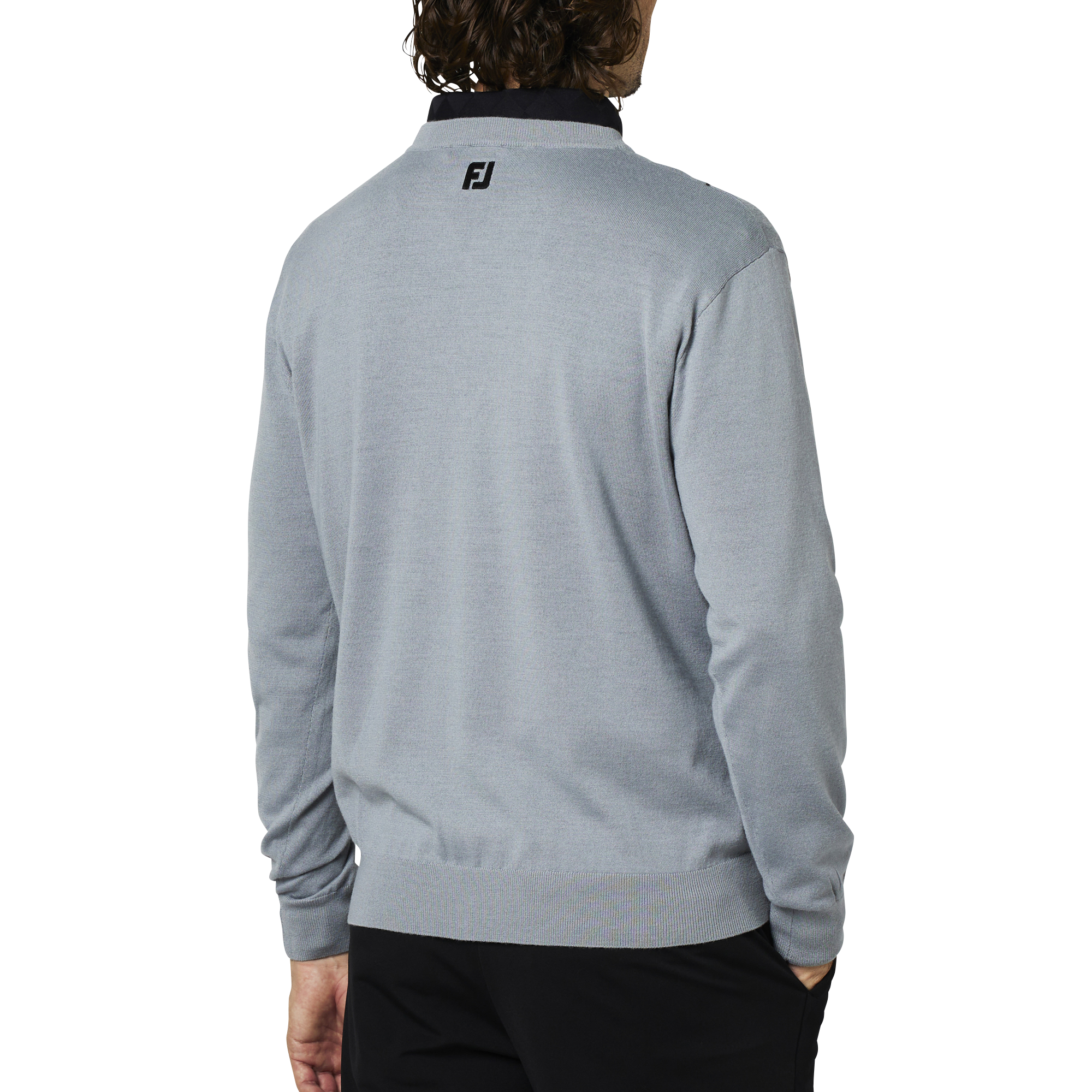 クロップドアーガイルVネックL/Sセーター