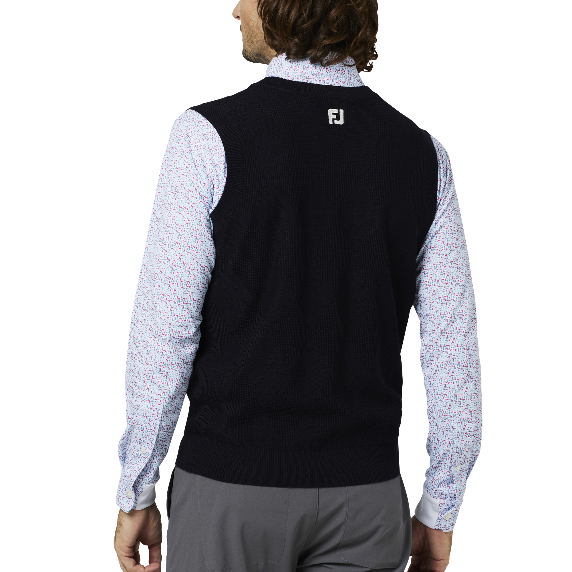 アーガイルVネックベストセーター