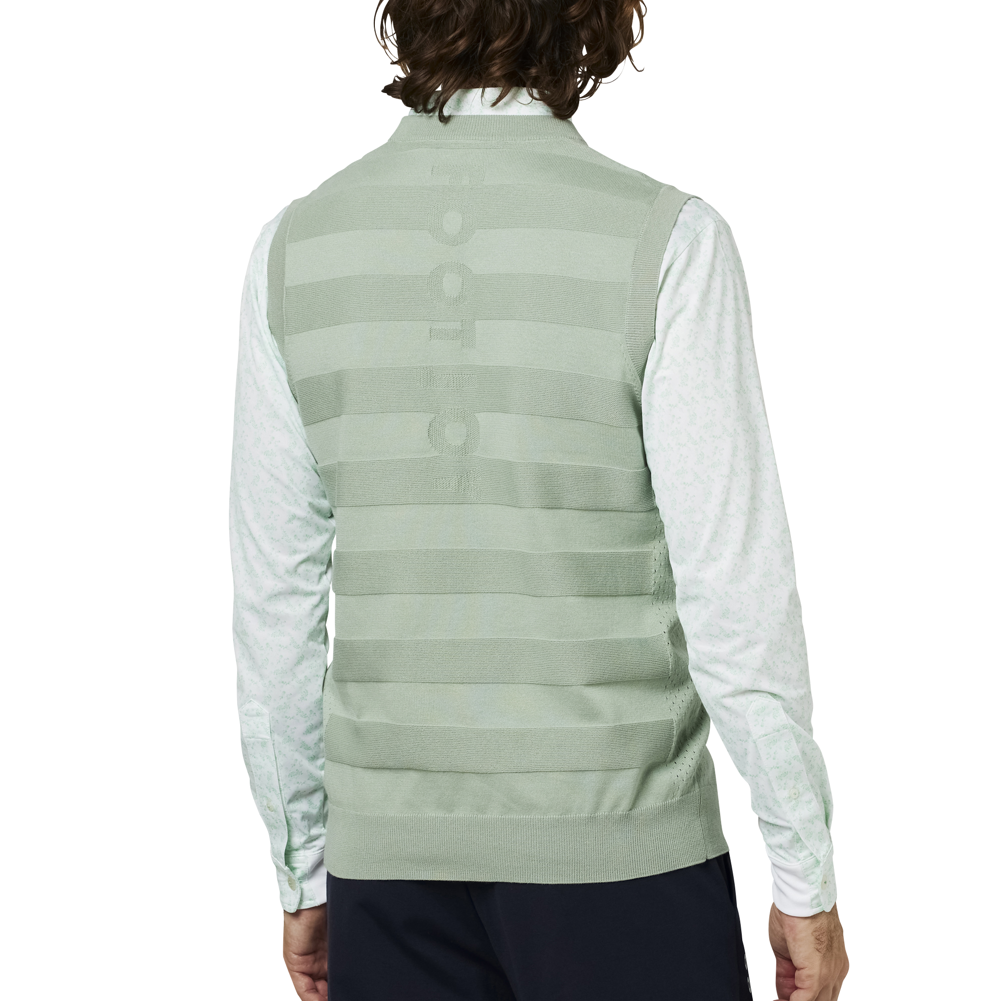 編地切替ボーダークルーネックベスト