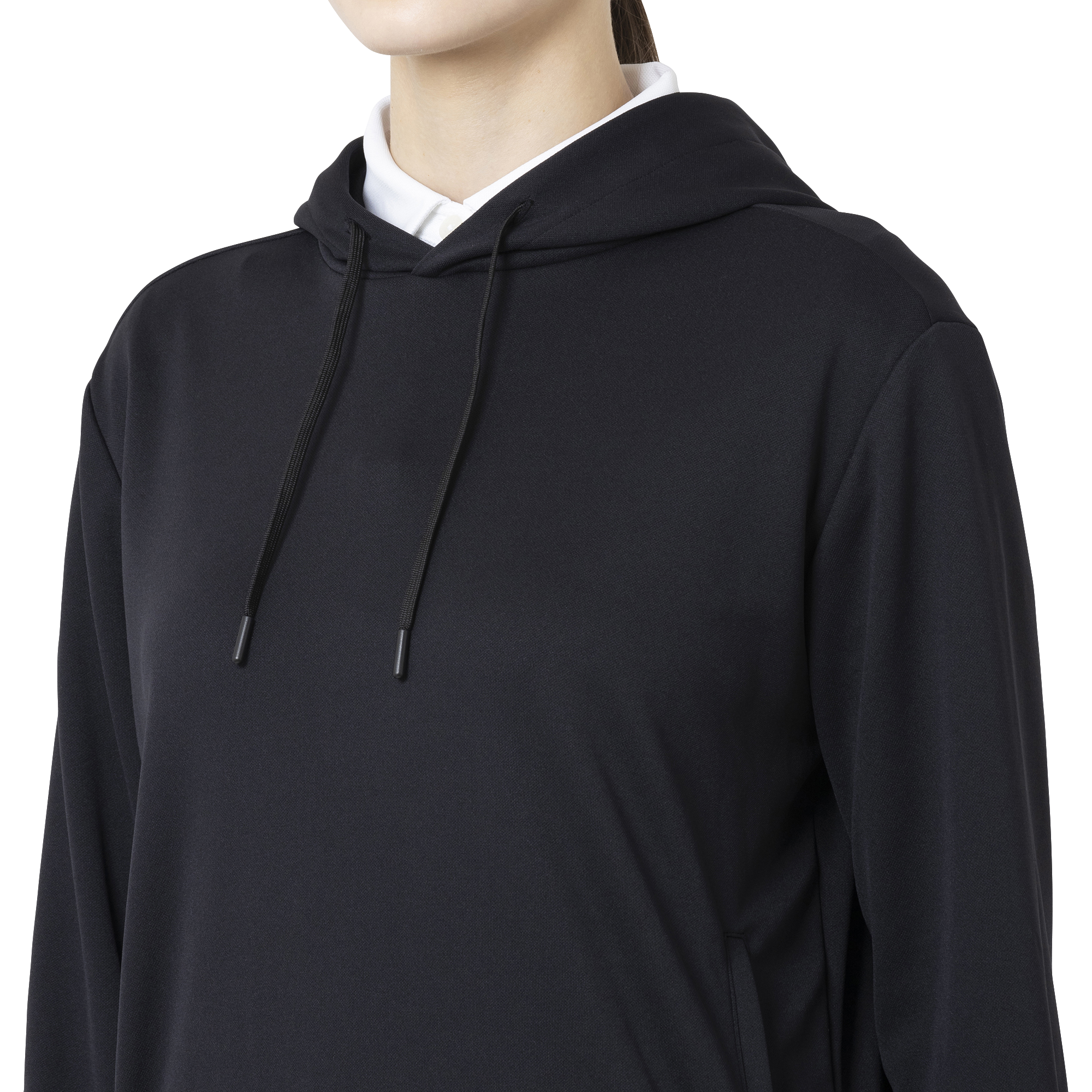 Essential Womens LtWt L/S ストレッチフーディープルオーバー