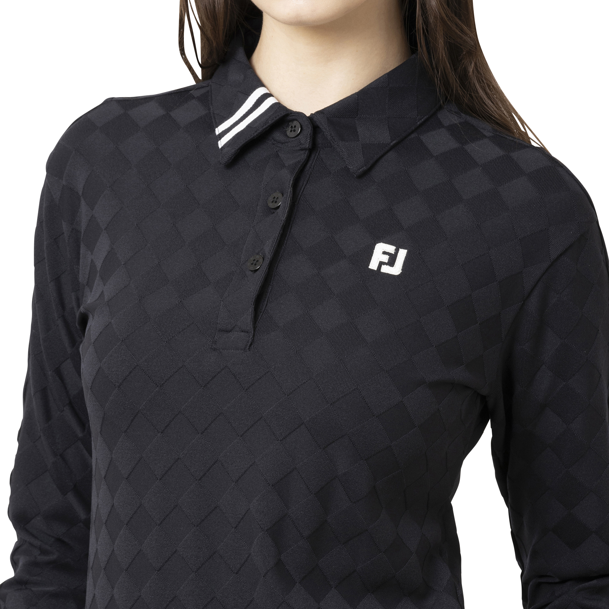 アーガイルジャカード長袖シャツ