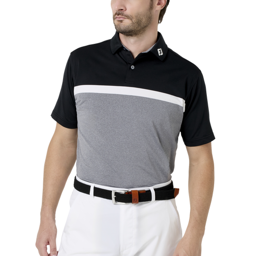 Essential M's カラーブロック ストレッチライル半袖シャツ