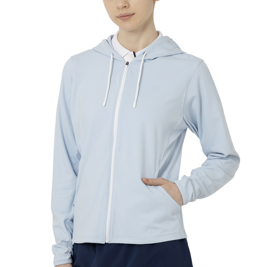 サイドメッシュ長袖フルジップフーディー