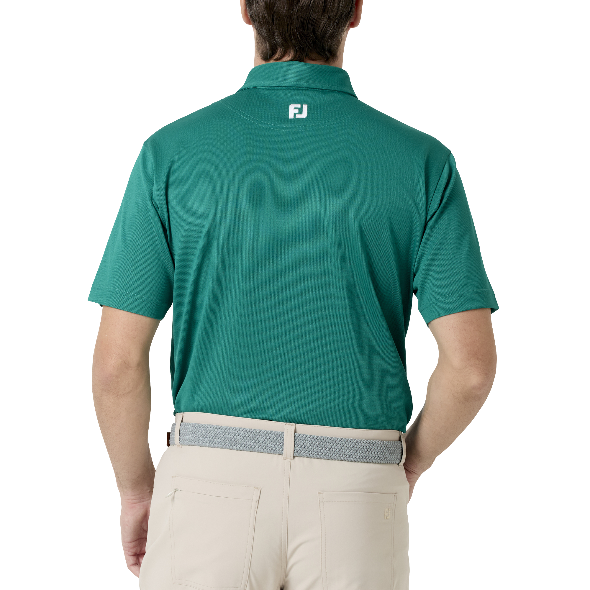 Essential Mens Solid ストレッチ鹿の子半袖シャツ