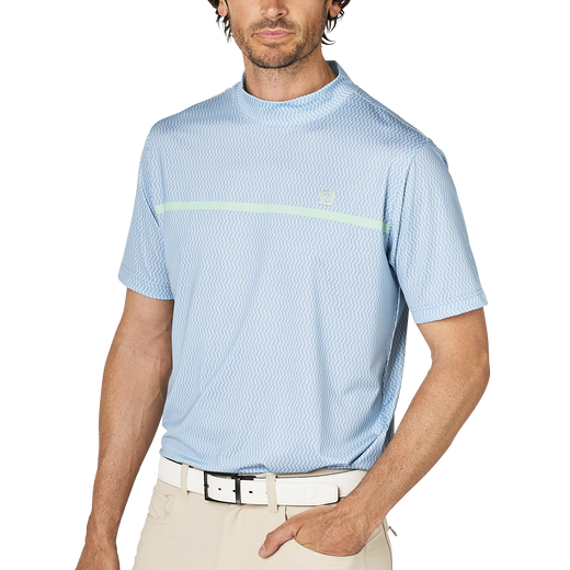 チェストライン半袖モックネックシャツ