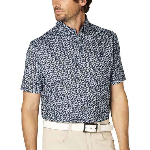 フラワープリント半袖ボタンダウンシャツ