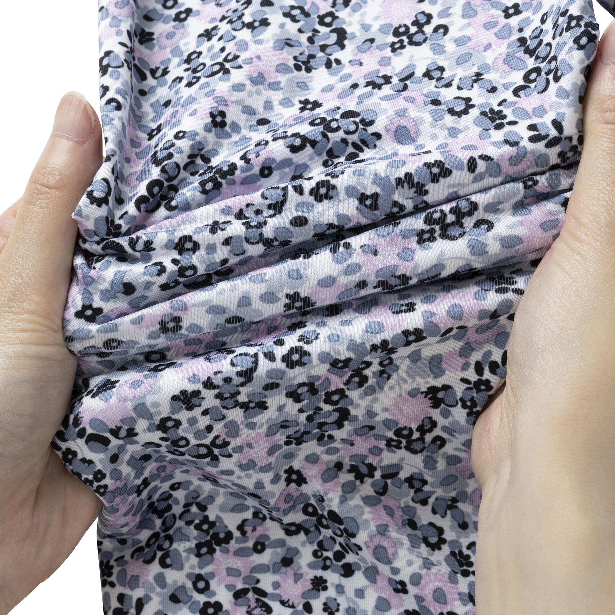 水彩フラワープリント長袖シャツ