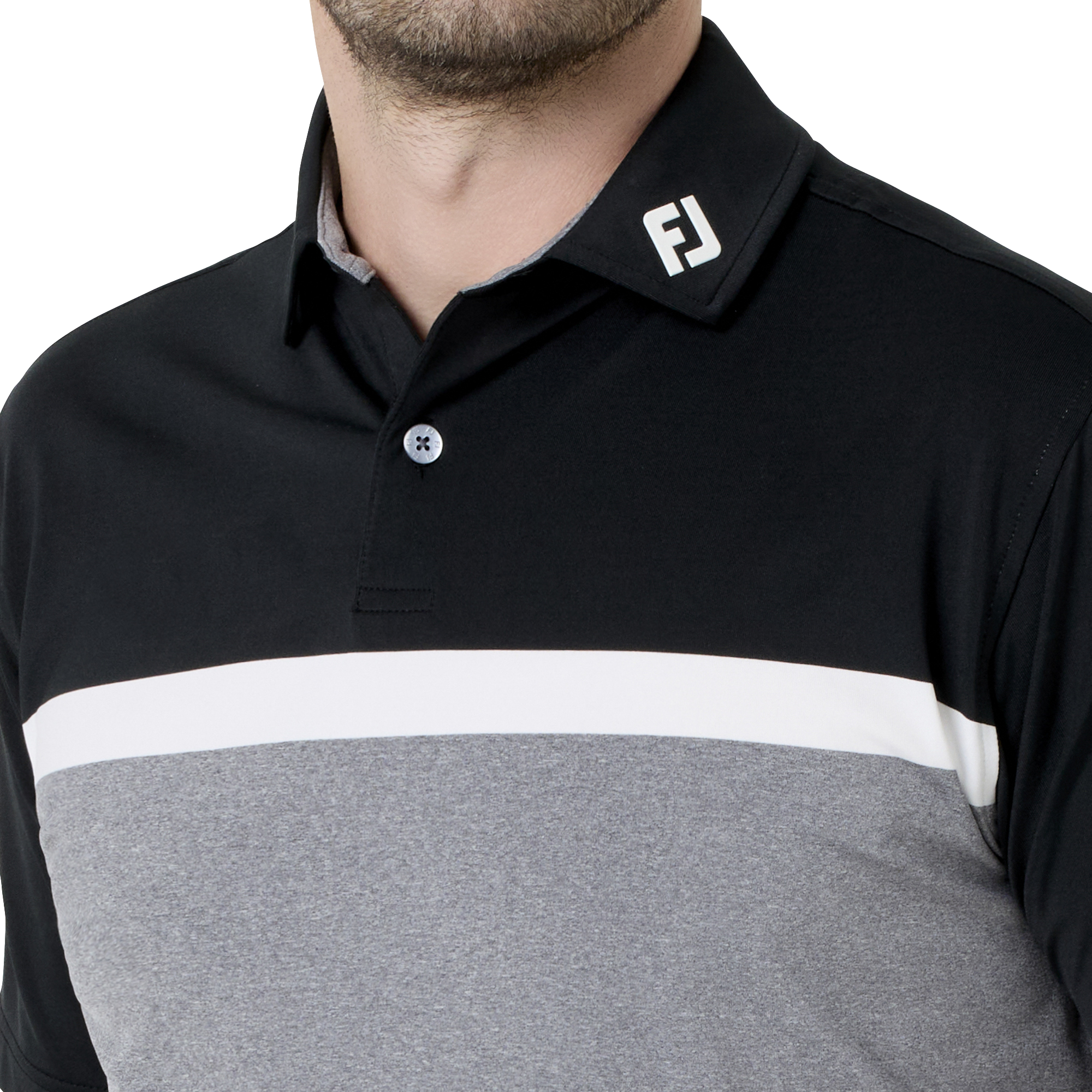 Essential M's カラーブロック ストレッチライル半袖シャツ