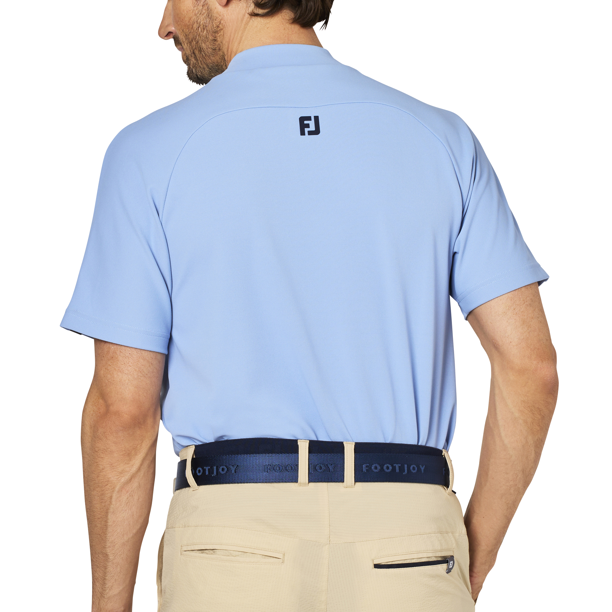 バイカラー半袖モックネックシャツ