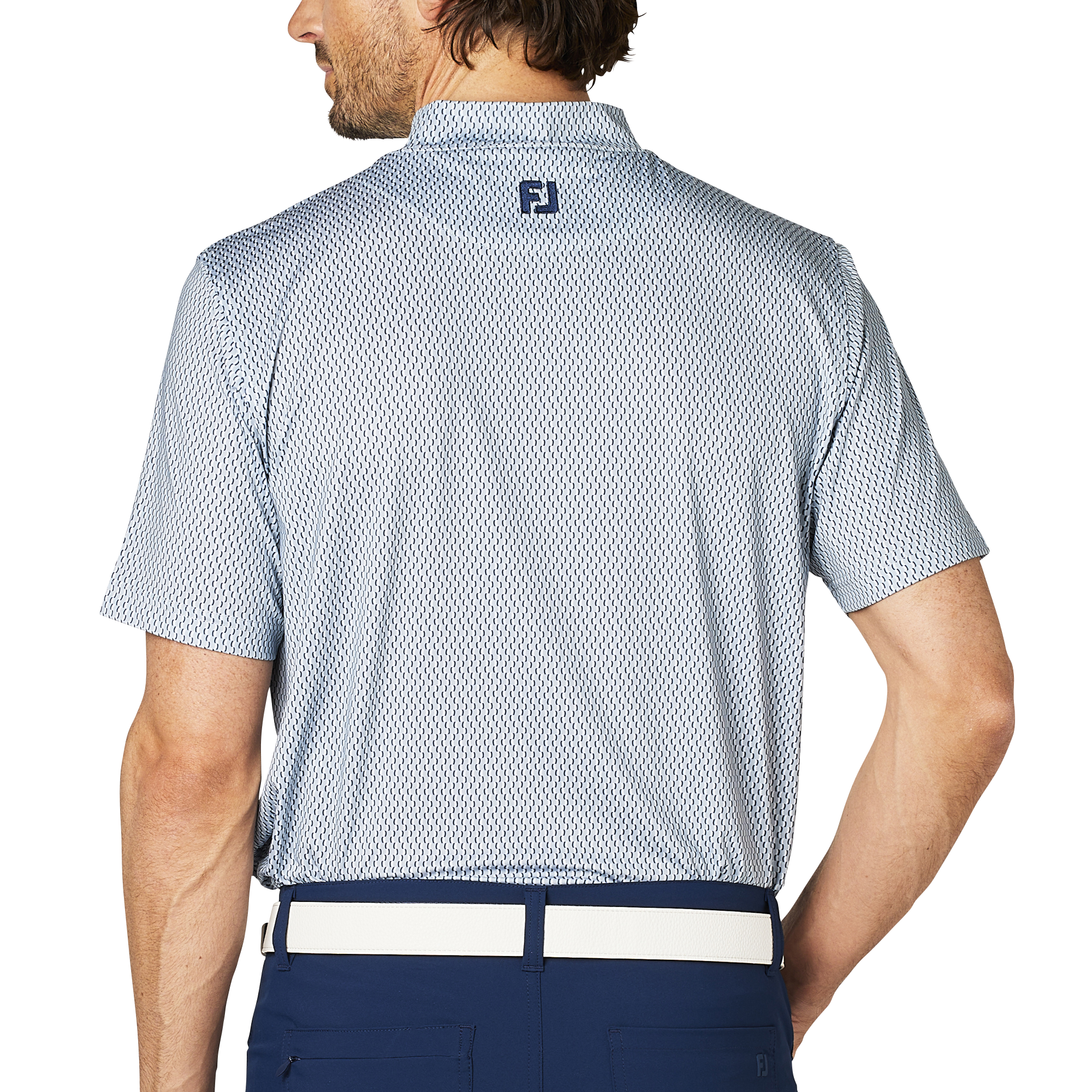 チェストライン半袖モックネックシャツ