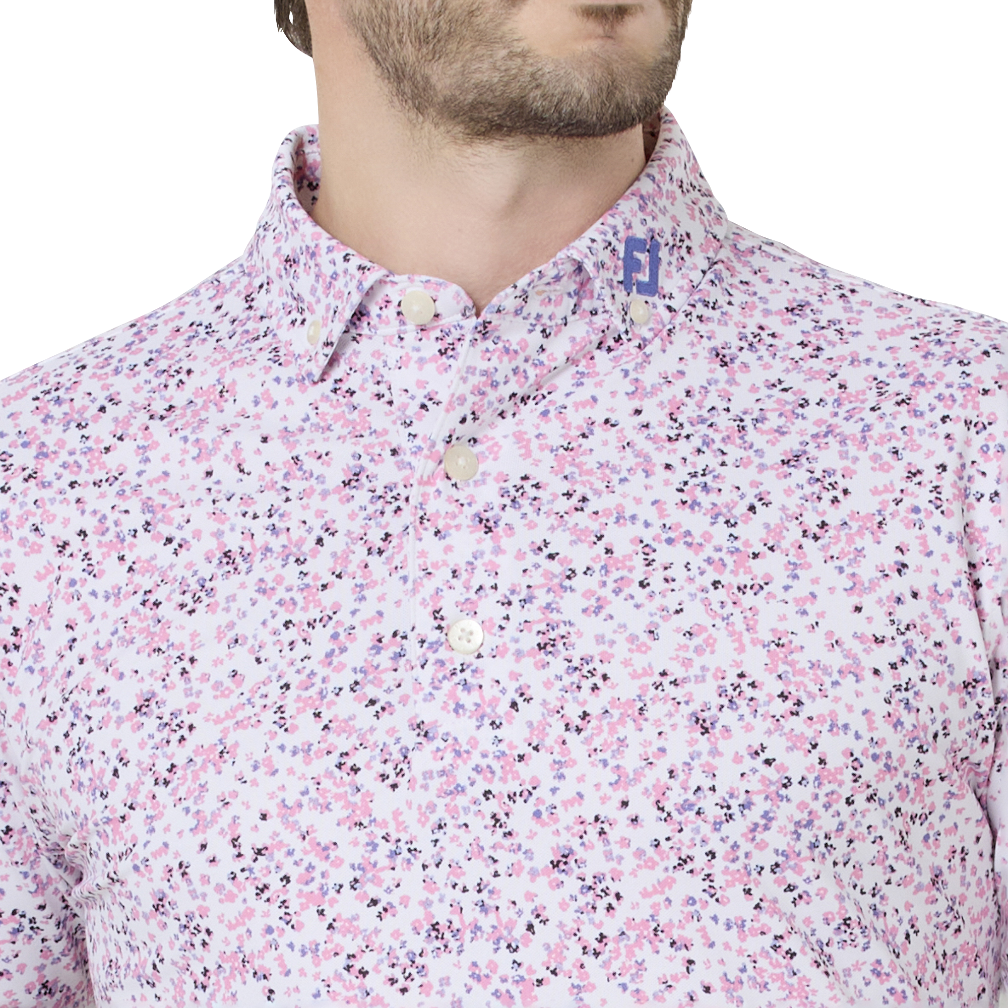 ウオーターカラー ストレッチ鹿の子半袖シャツ