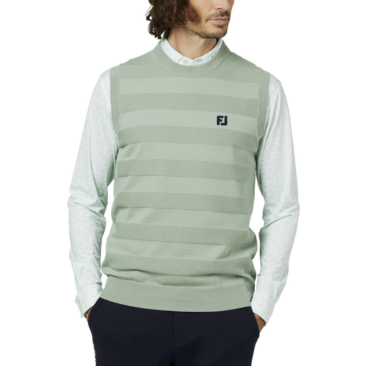 編地切替ボーダークルーネックベスト