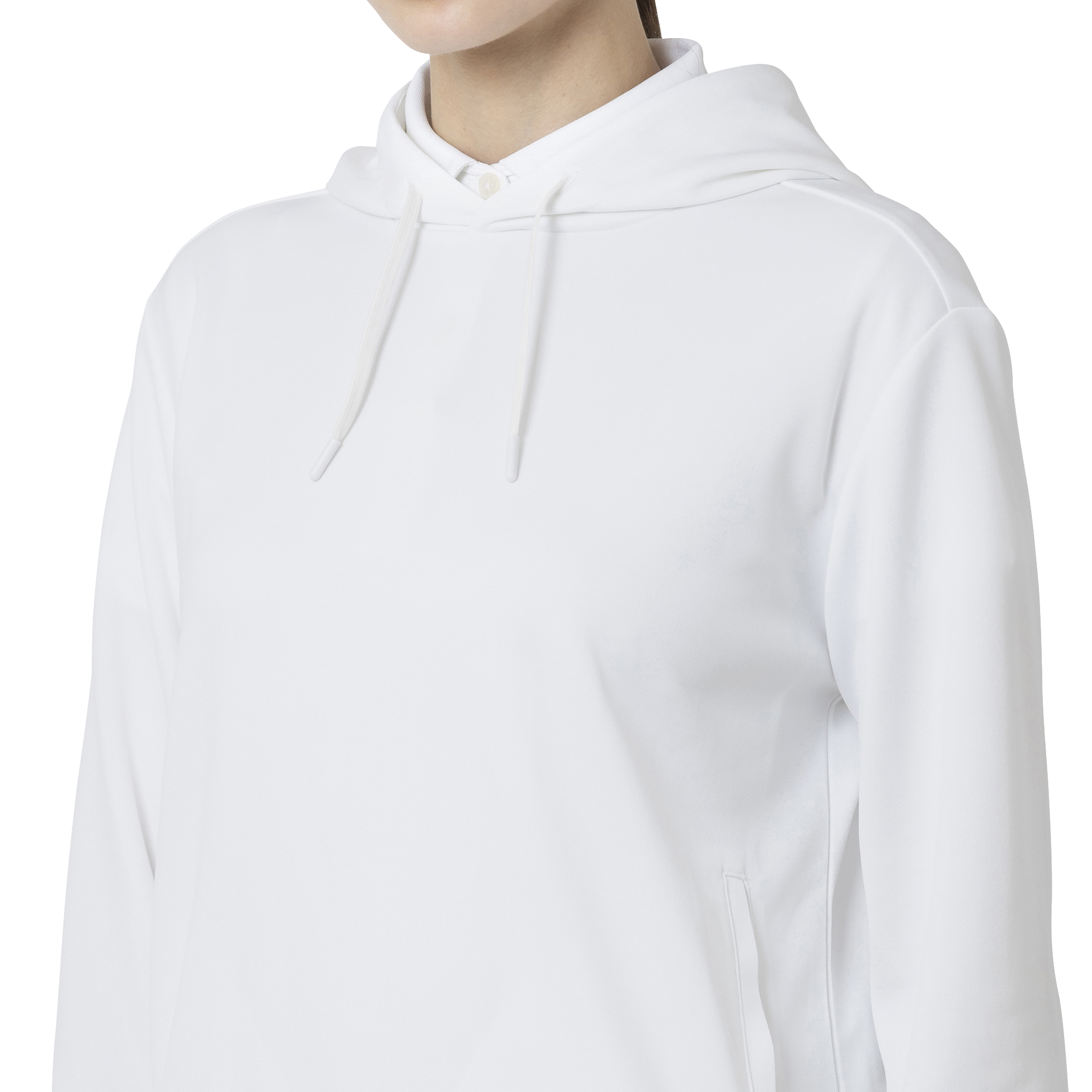 Essential Womens LtWt L/S ストレッチフーディープルオーバー