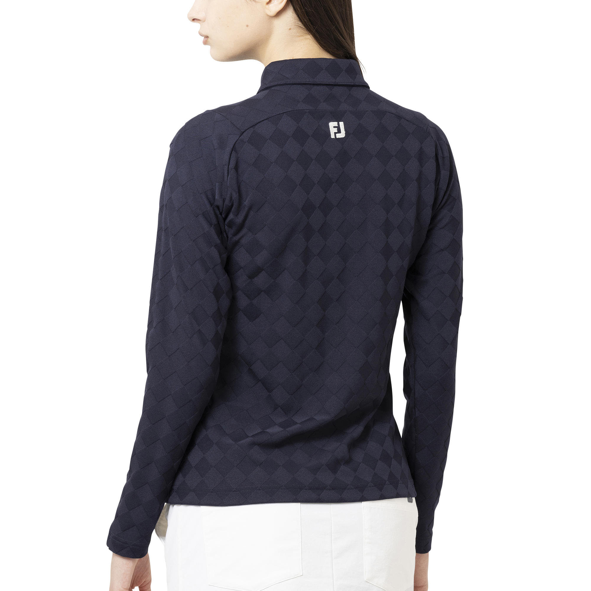 アーガイルジャカード長袖シャツ