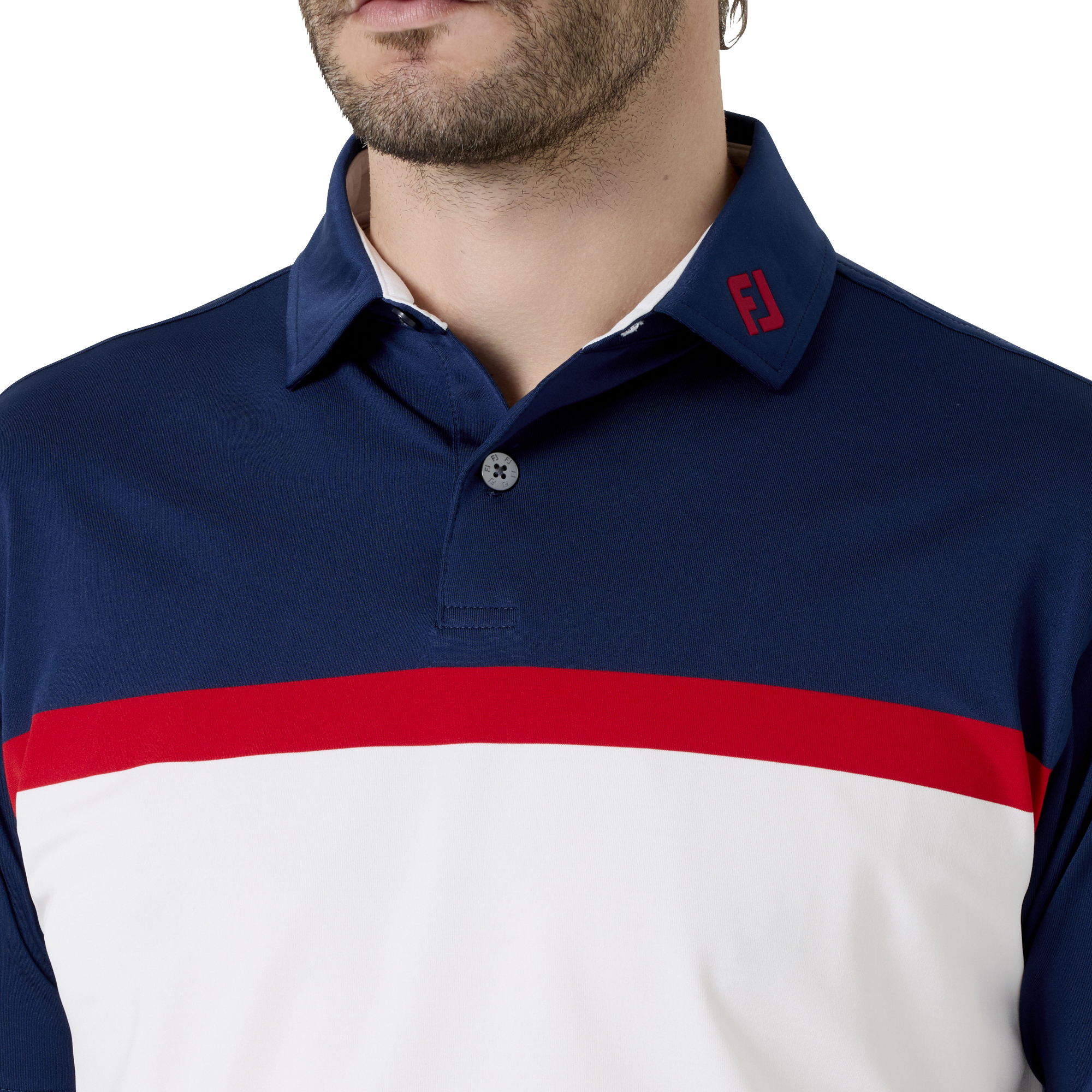 Essential M's カラーブロック ストレッチライル半袖シャツ