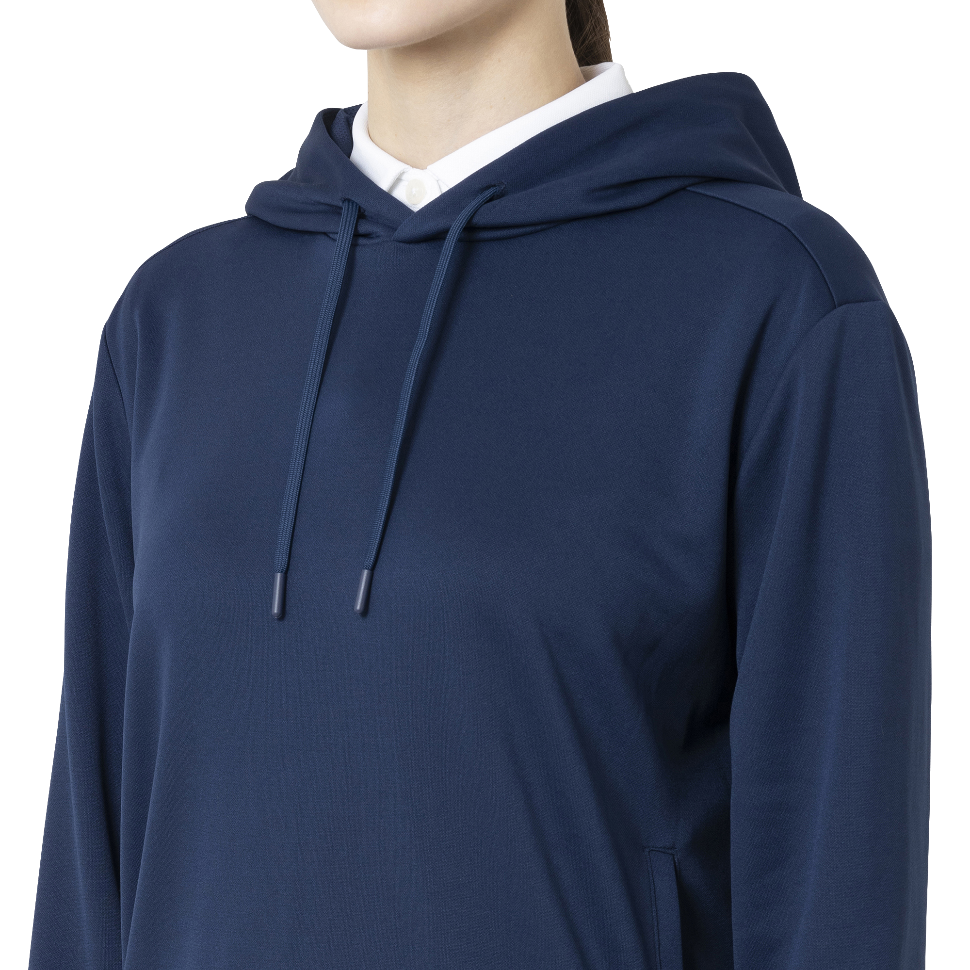 Essential Womens LtWt L/S ストレッチフーディープルオーバー