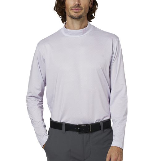 ウェーブラインプリントモックネック長袖シャツ