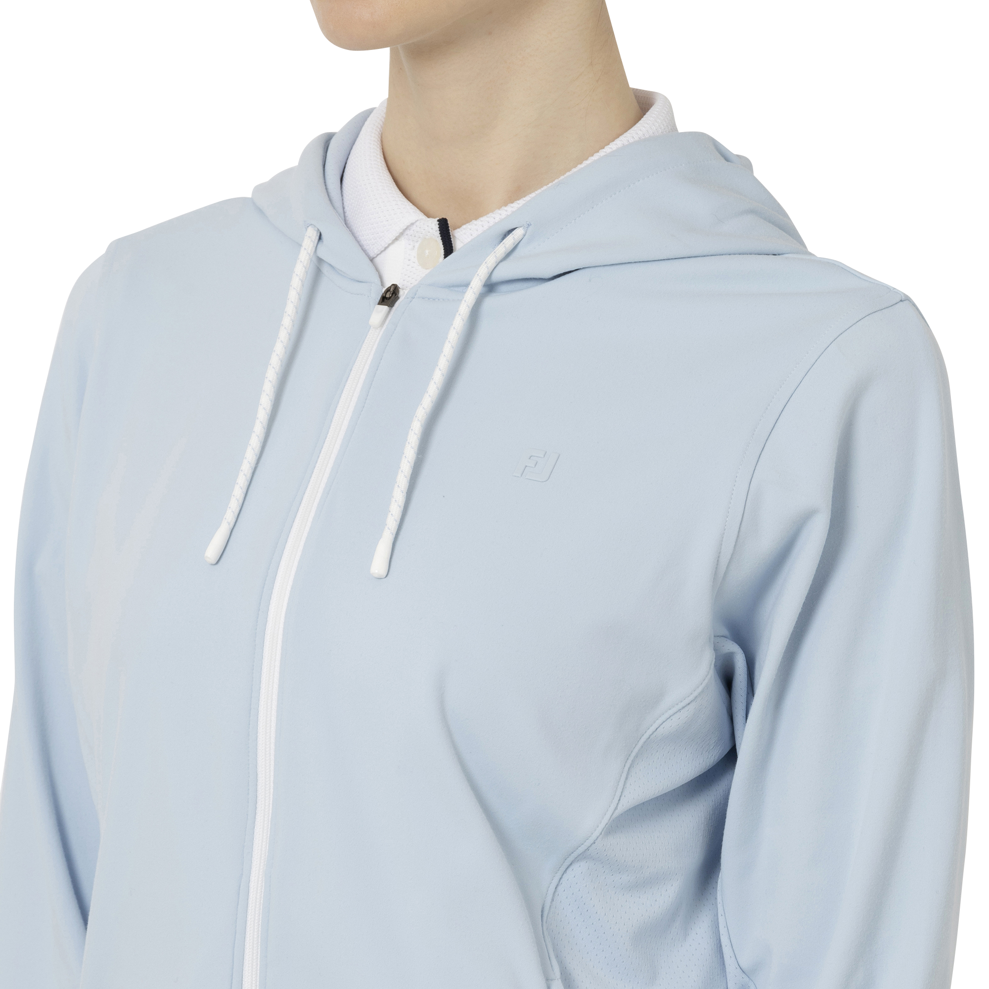 サイドメッシュ長袖フルジップフーディー