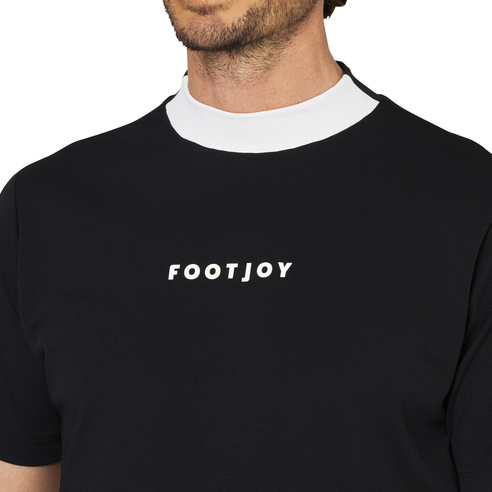 バイカラー半袖モックネックシャツ