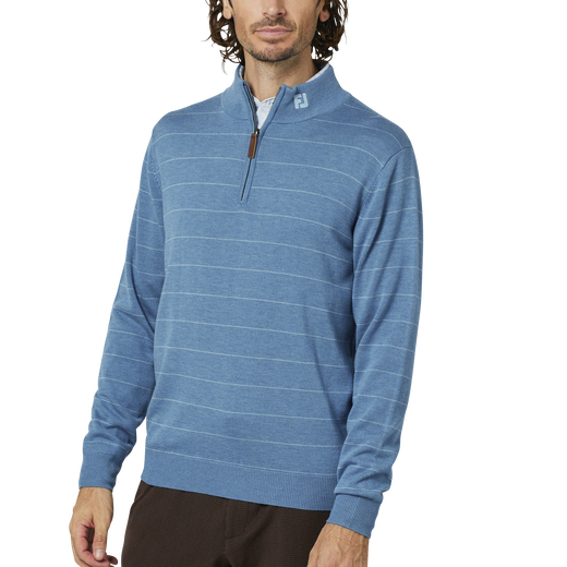 ウールヘザークォータージップセーター