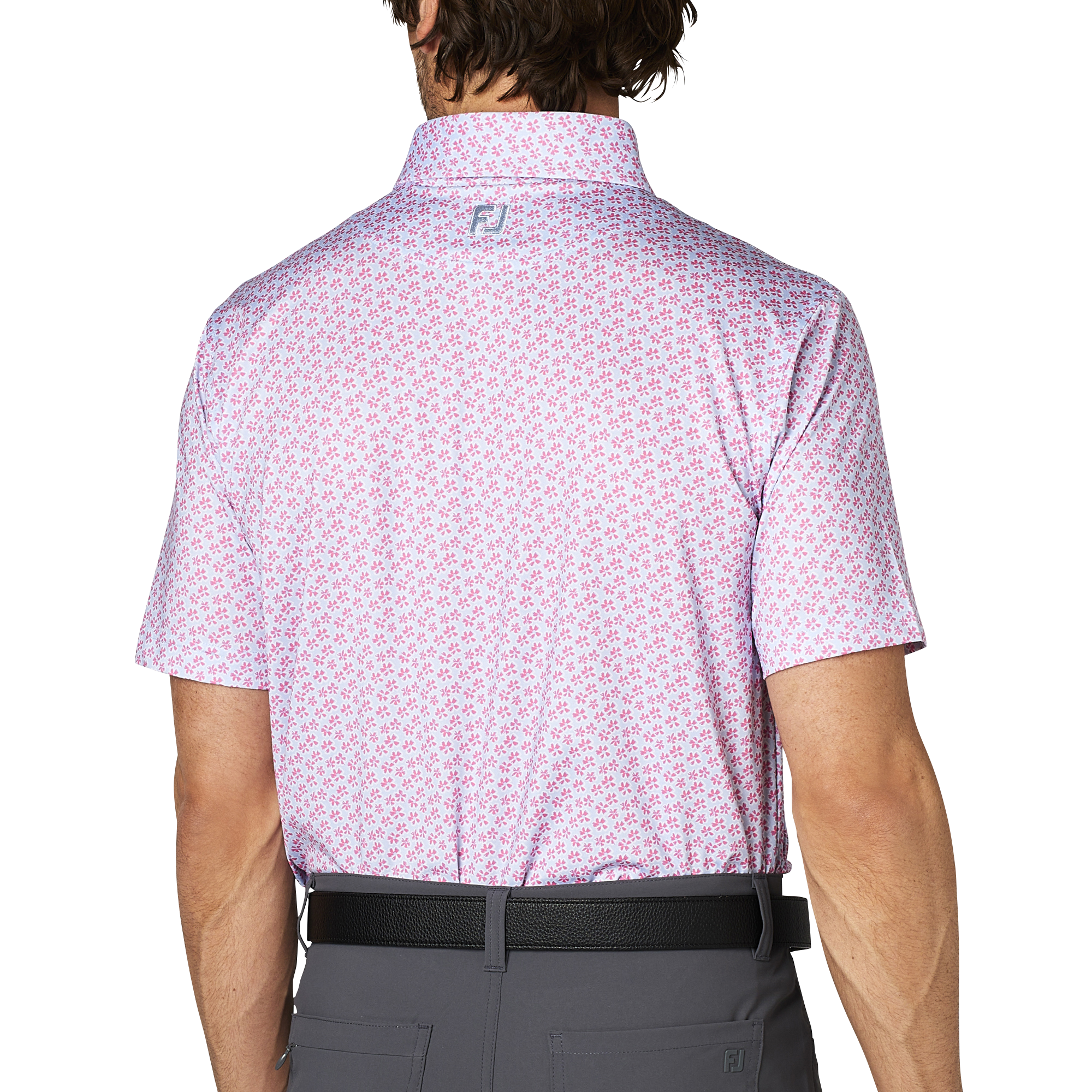 フラワープリント半袖ボタンダウンシャツ