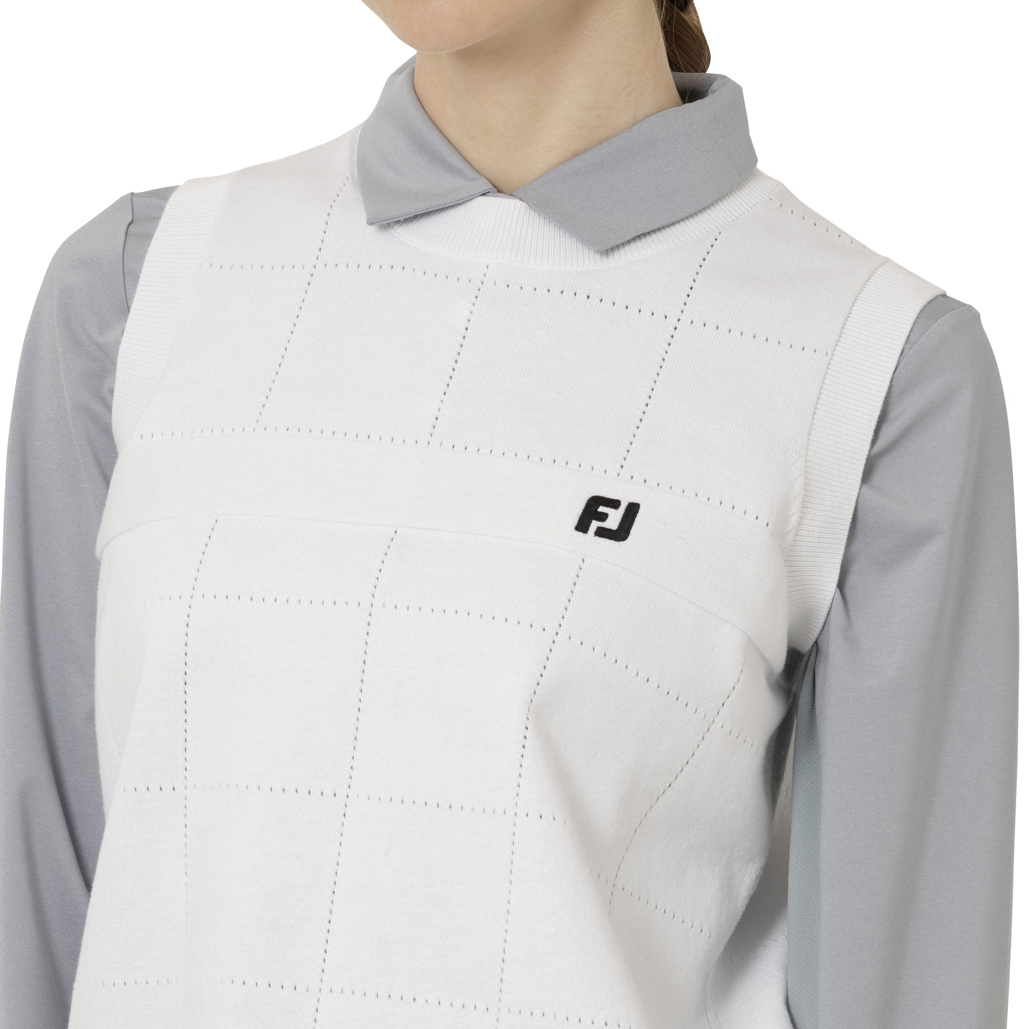 スクエアチェッククルーネックセーターベスト