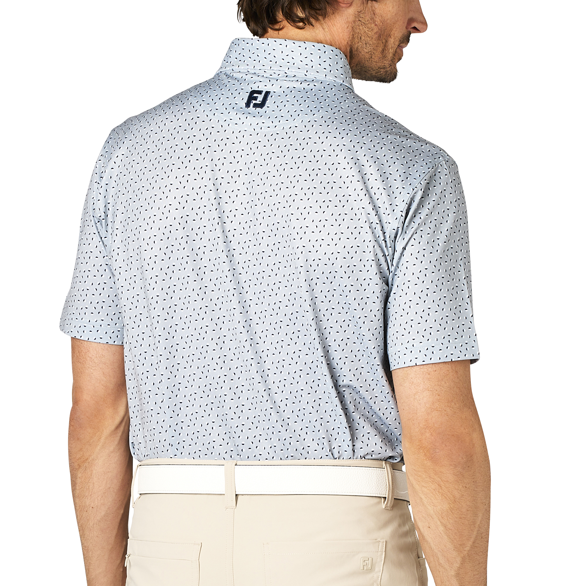 ボールプリント半袖鹿の子シャツ