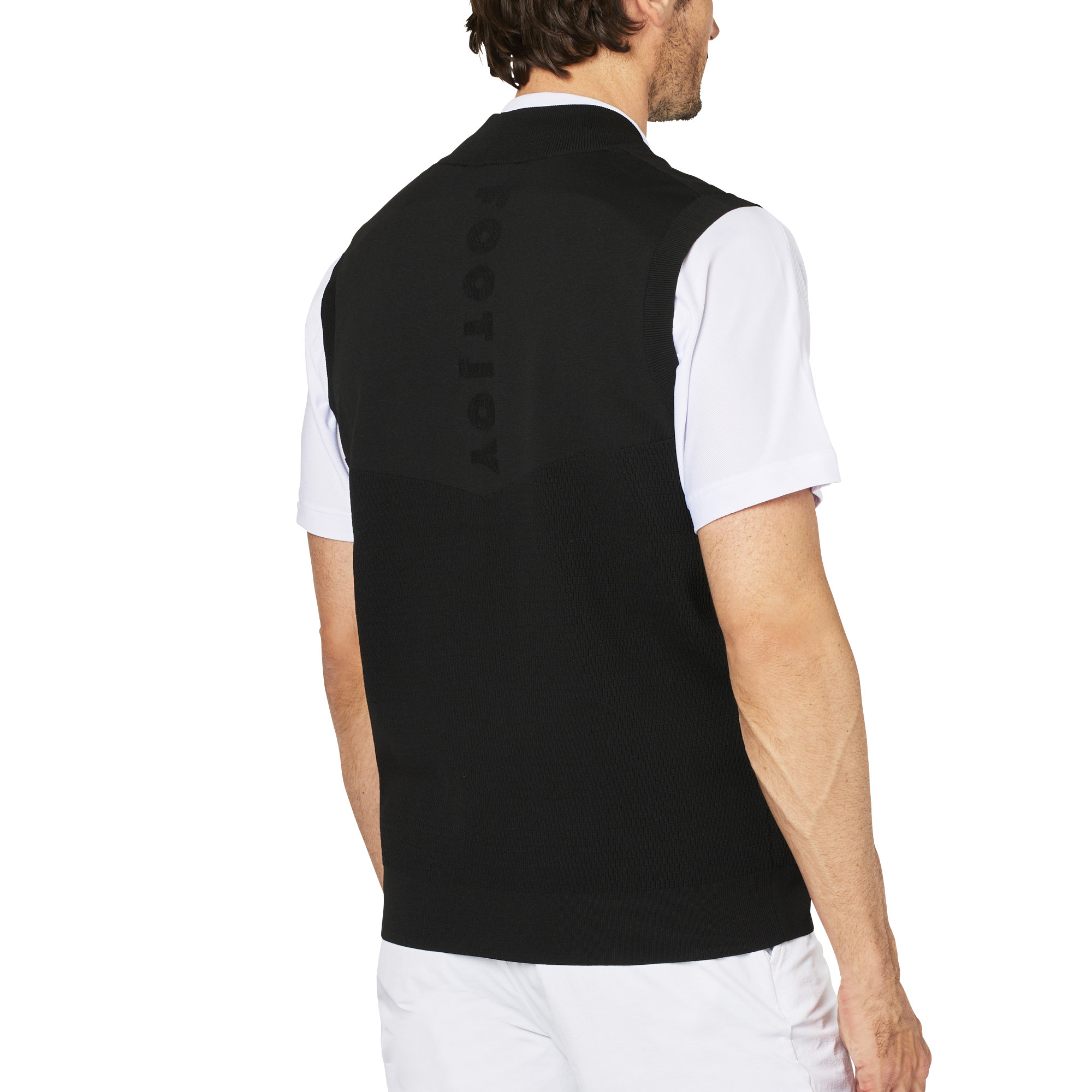 編地切替ハーフジップセーターベスト