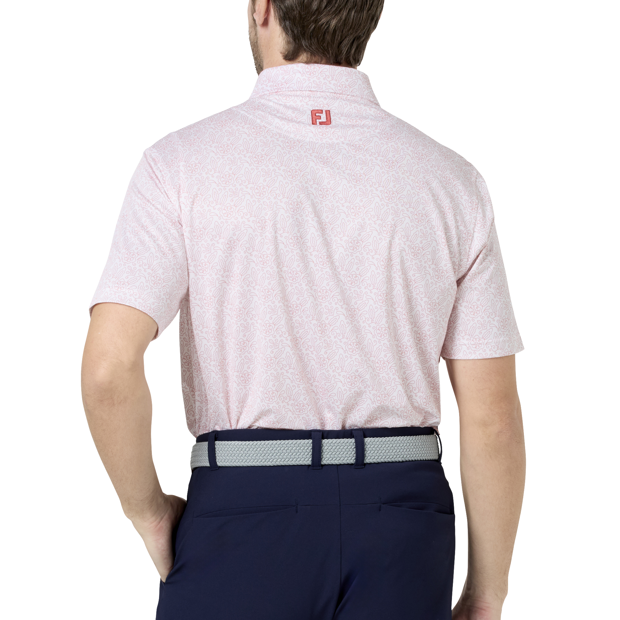 ウィングチップフローラル ストレッチライル半袖シャツ