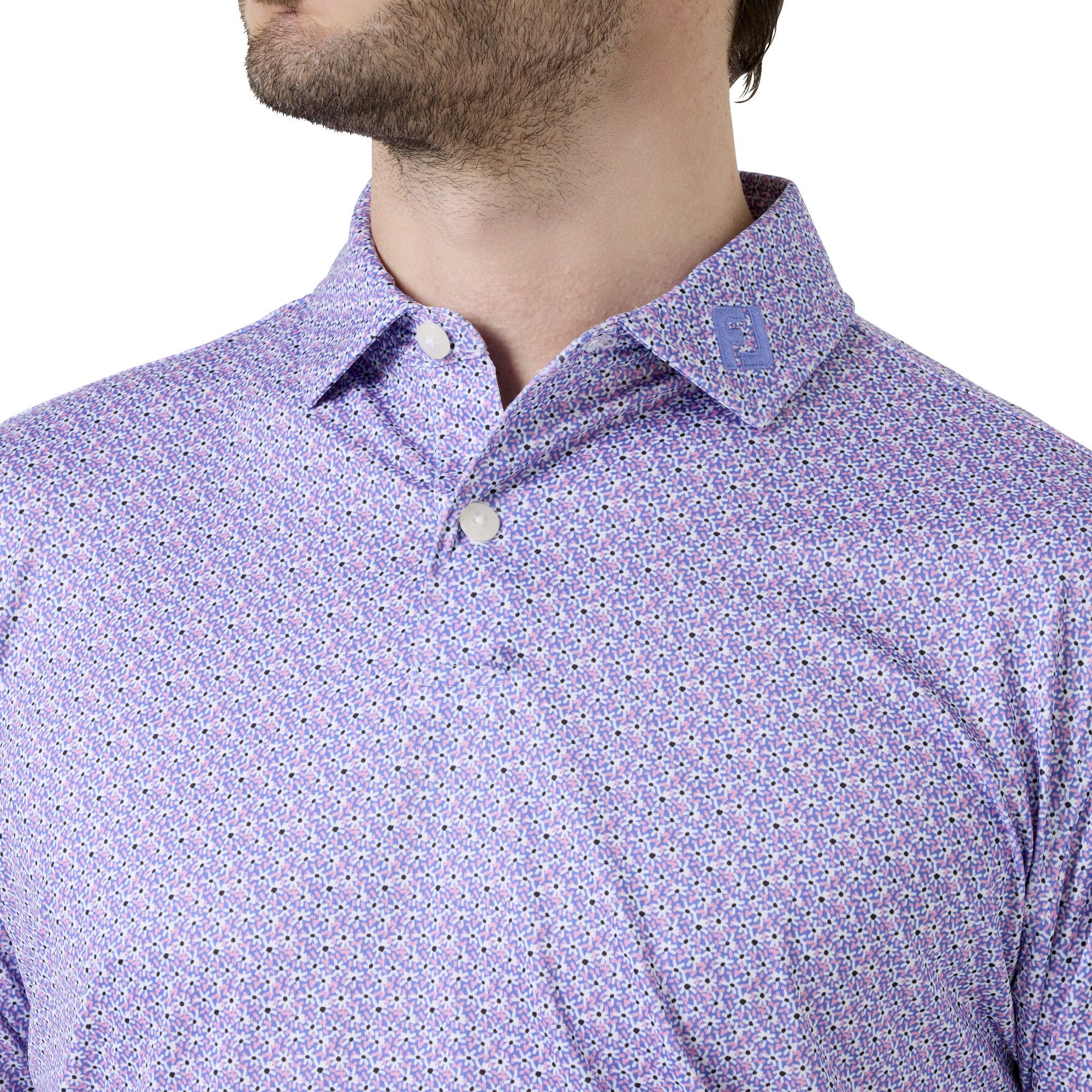 フローラルマーク ストレッチライル半袖シャツ