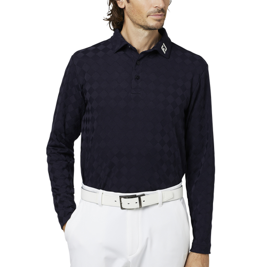 アーガイルジャカード長袖シャツ