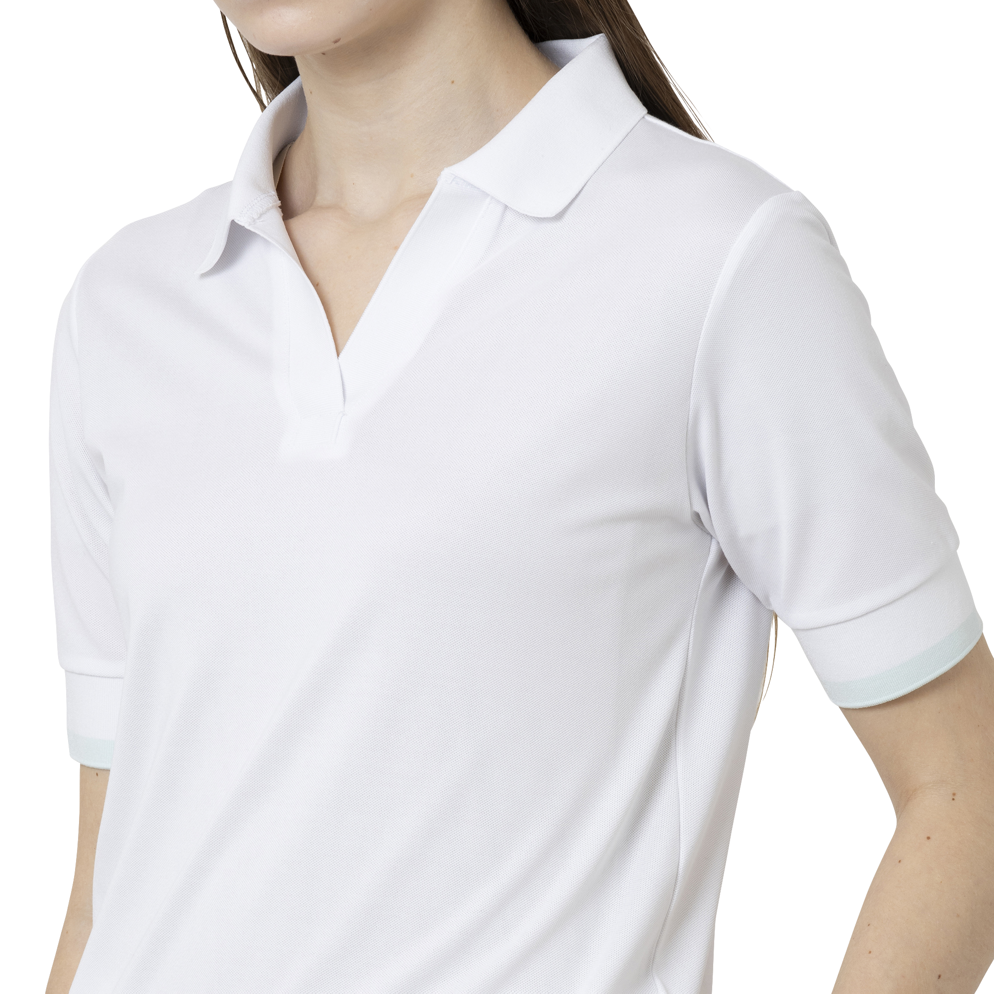 カラーブロック オープンプラケットストレッチ鹿の子半袖シャツ