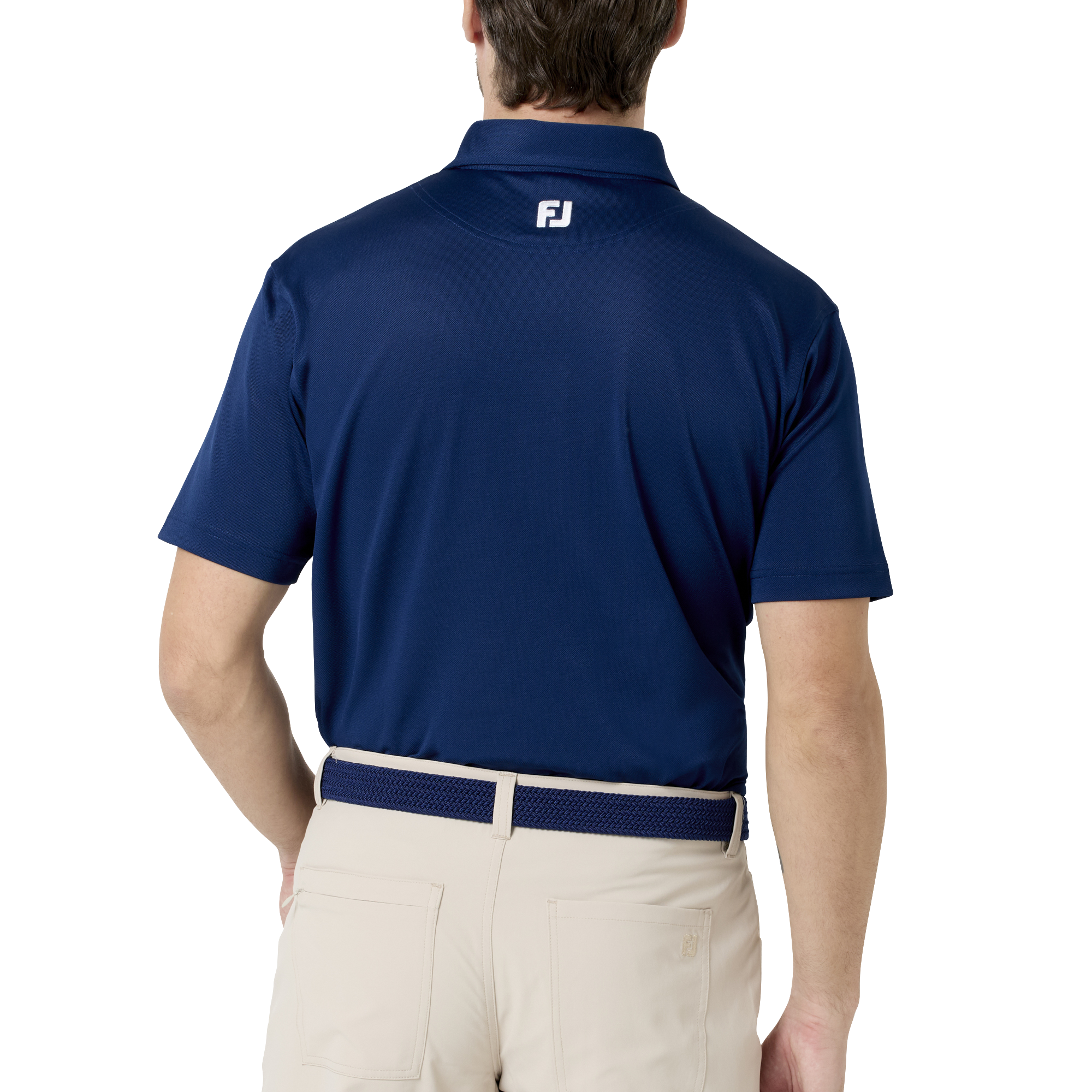 Essential Mens Solid ストレッチ鹿の子半袖シャツ