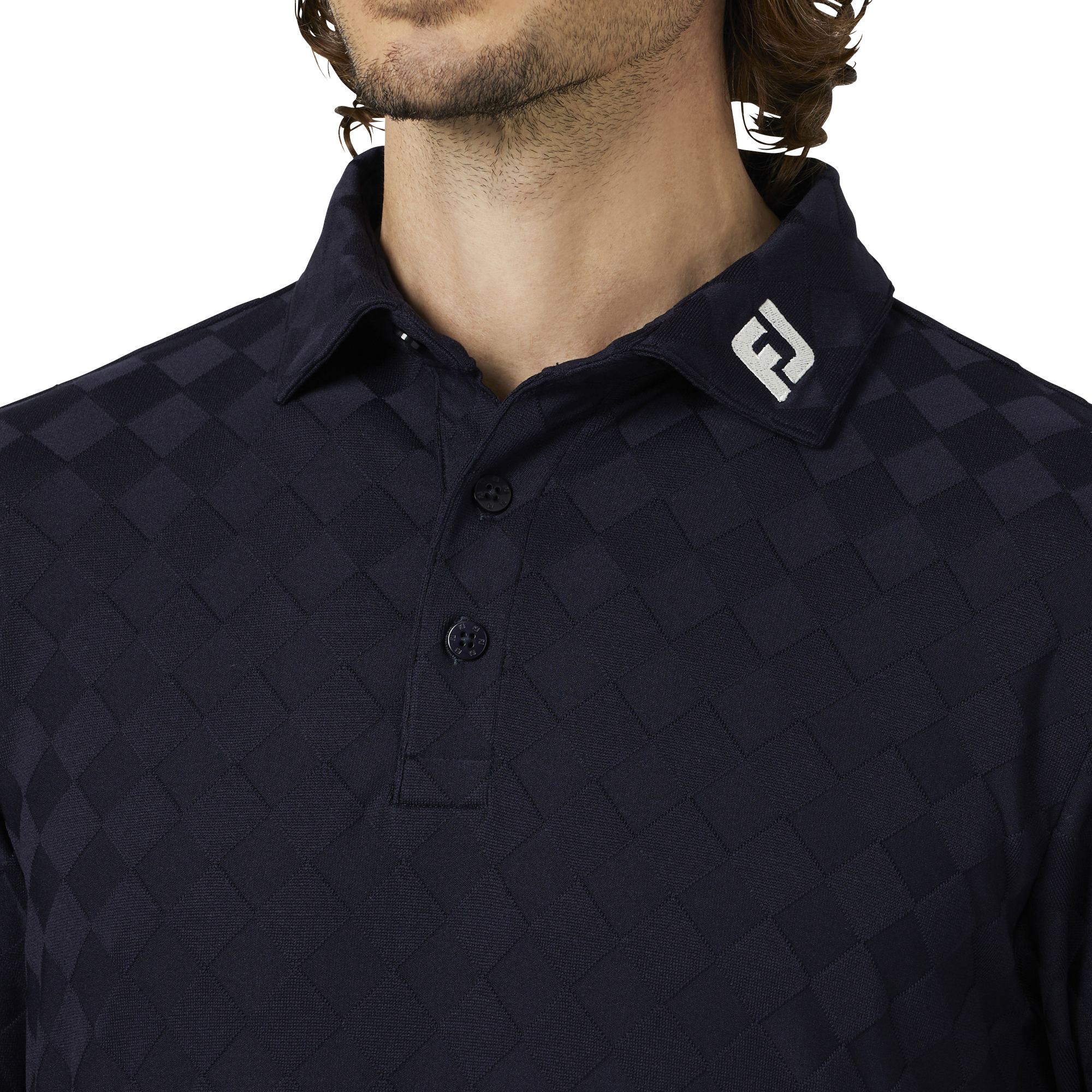 アーガイルジャカード長袖シャツ